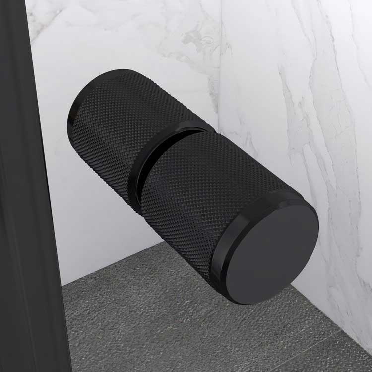 Shower Door Niche Door Kaylee BLACK with Sliding Door made of 6mm Tempered Clear Glass