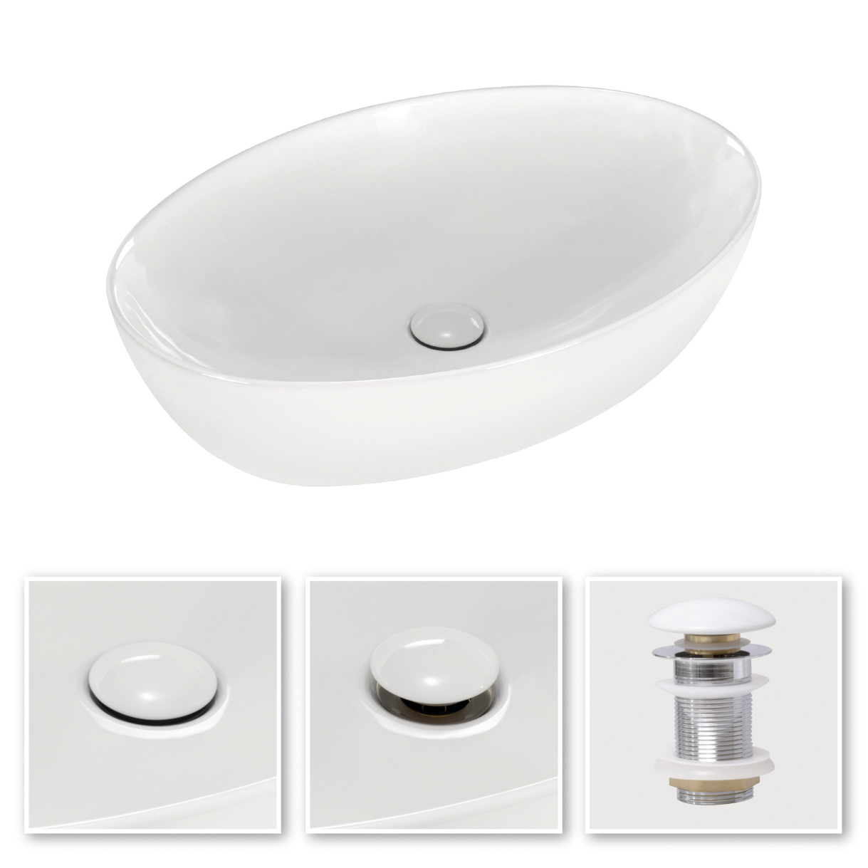 Design Keramik Waschbecken Bacchiglione in Weiß Design Keramik Waschbecken Bacchiglione in Weiß