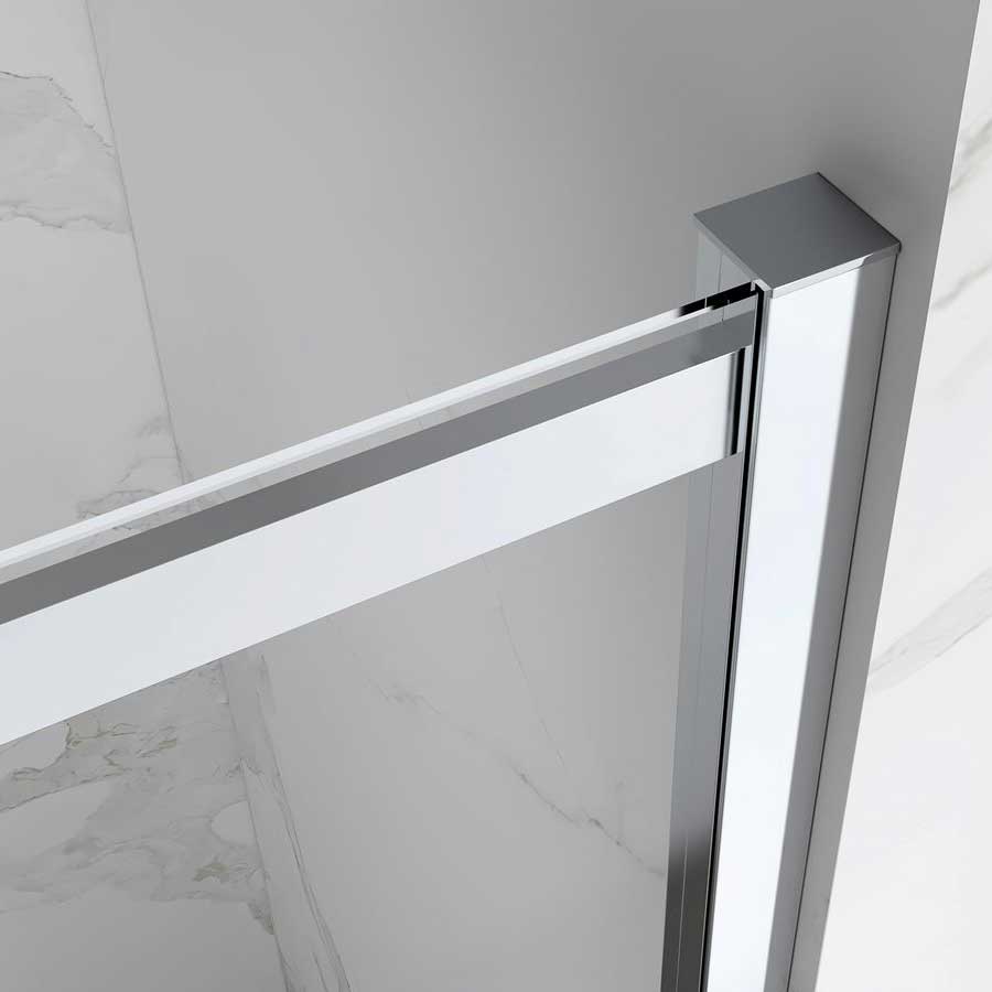 Duschtür Nischentür Kaylee DD mit Schiebetür aus 6mm ESG Klarglas Duschtür Nischentür Kaylee DD mit Schiebetür aus 6mm ESG Klarglas 200x 195 cm-195 cm