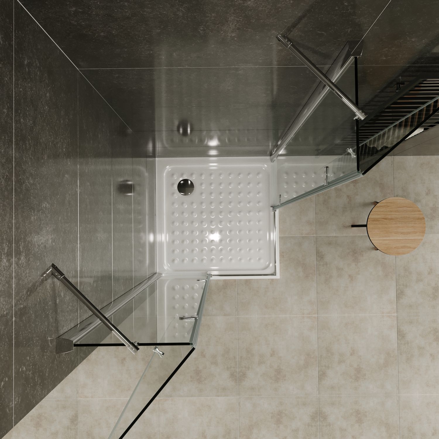 Eckeinstieg Maria mit Klapptüren aus 8 mm ESG Sicherheitsglas Eckeinstieg Maria mit Klapptüren aus 8 mm ESG Sicherheitsglas