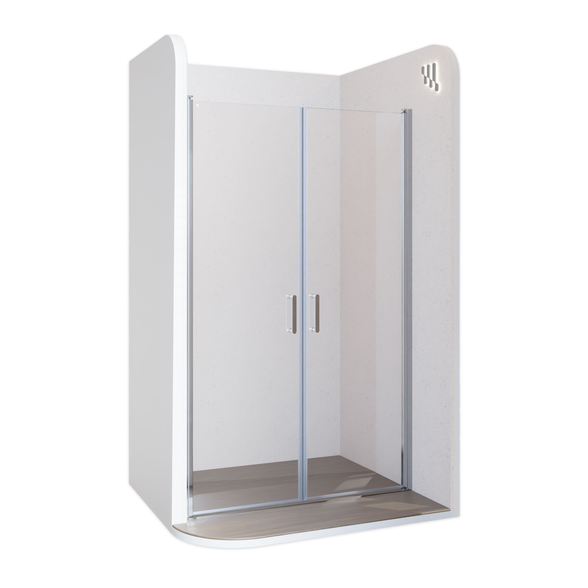 Shower Door Stella with Hinged Doors Made of Tempered Safety Glass Shower Door Stella with Hinged Doors Made of Tempered Safety Glass