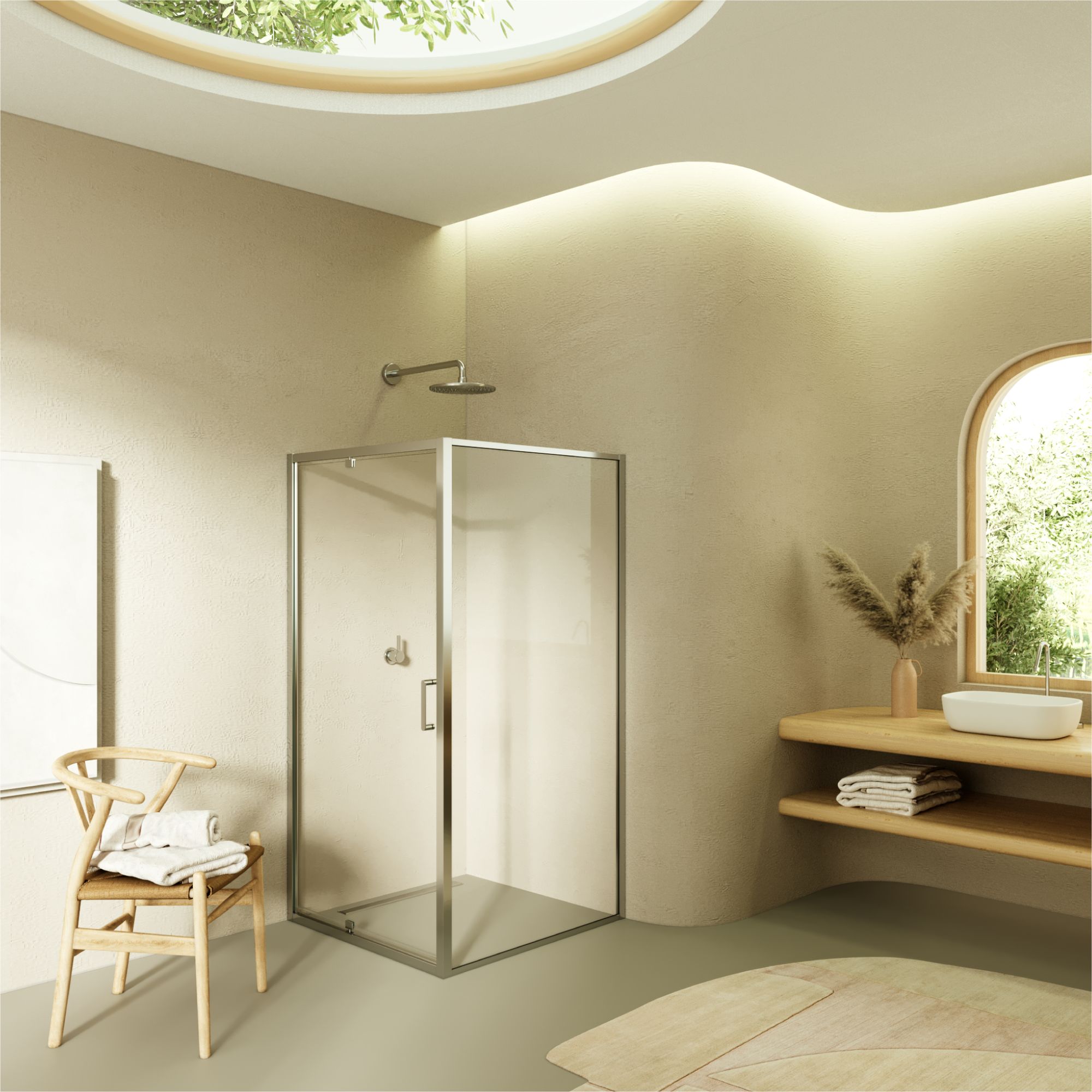 Fronteinstieg Isadora mit Klapptür aus ESG Sicherheitsglas Fronteinstieg Isadora mit Klapptür aus ESG Sicherheitsglas