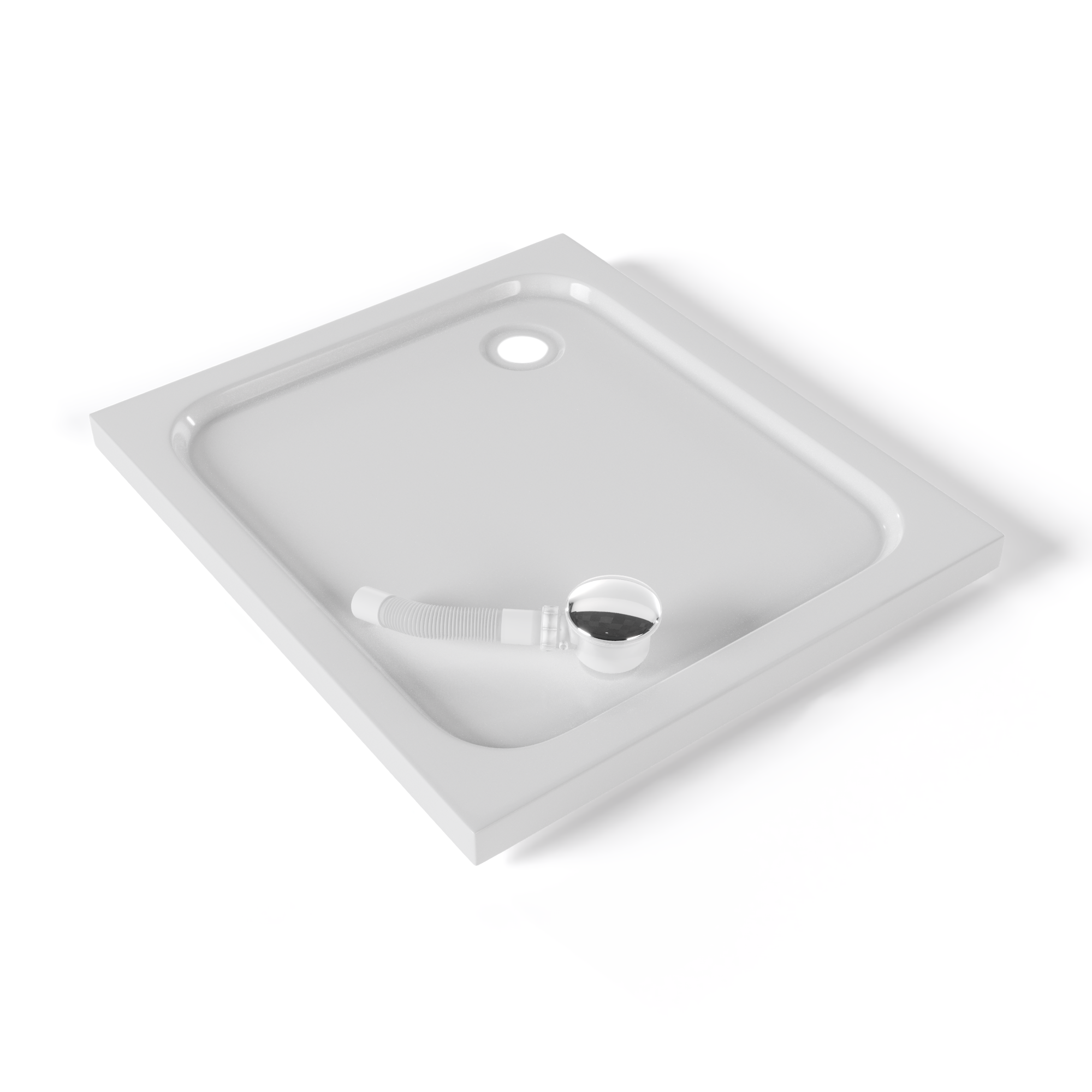 Tray – Shower Shimmer made of sanitary acrylic including waste fitting - White