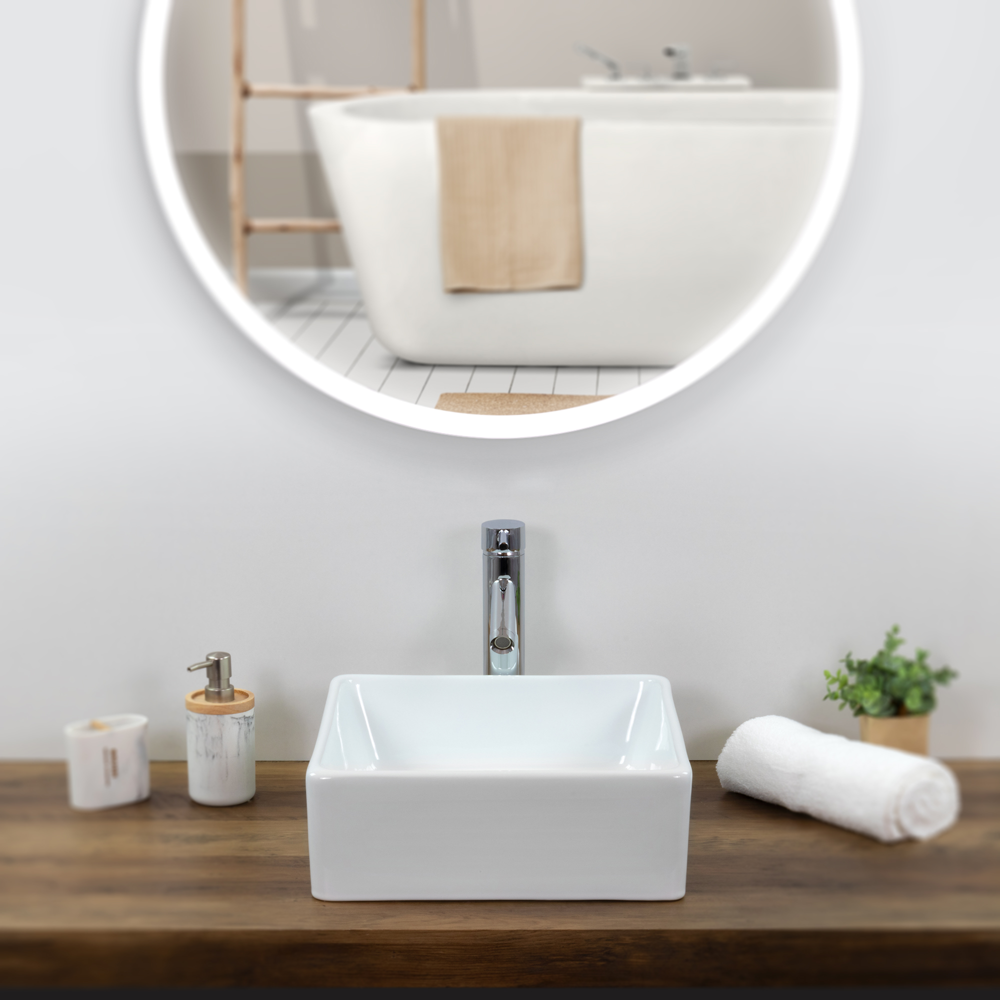 Design Keramik Waschbecken Saline in Weiß