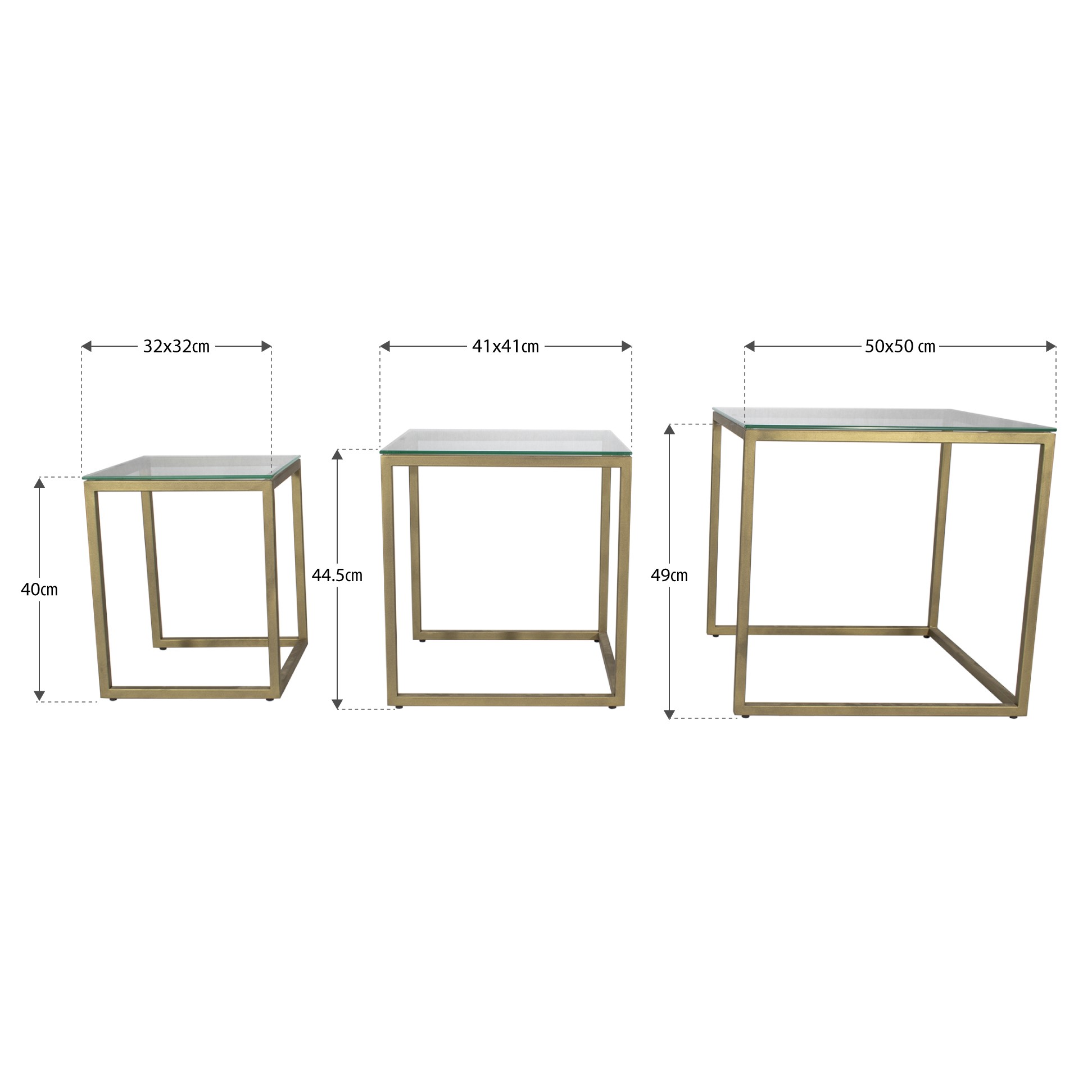 Couchtisch MINGUS Beistelltisch aus Glas/Metall 3er Set Couchtisch MINGUS Beistelltisch aus Glas/Metall 3er Set