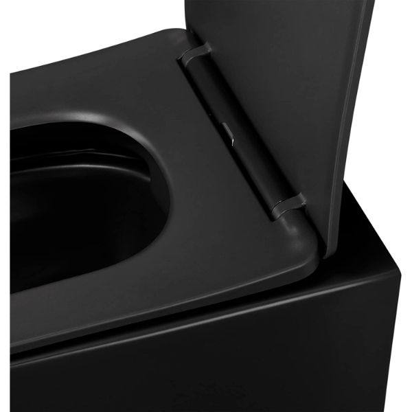 Toilette Hänge WC Spülrandlos inkl. WC Sitz mit Absenkautomatik SOFTCLOSE + abnehmbar Cube Schwarz MATT Toilette Hänge WC Spülrandlos inkl. WC Sitz mit Absenkautomatik SOFTCLOSE + abnehmbar Cube Schwarz MATT