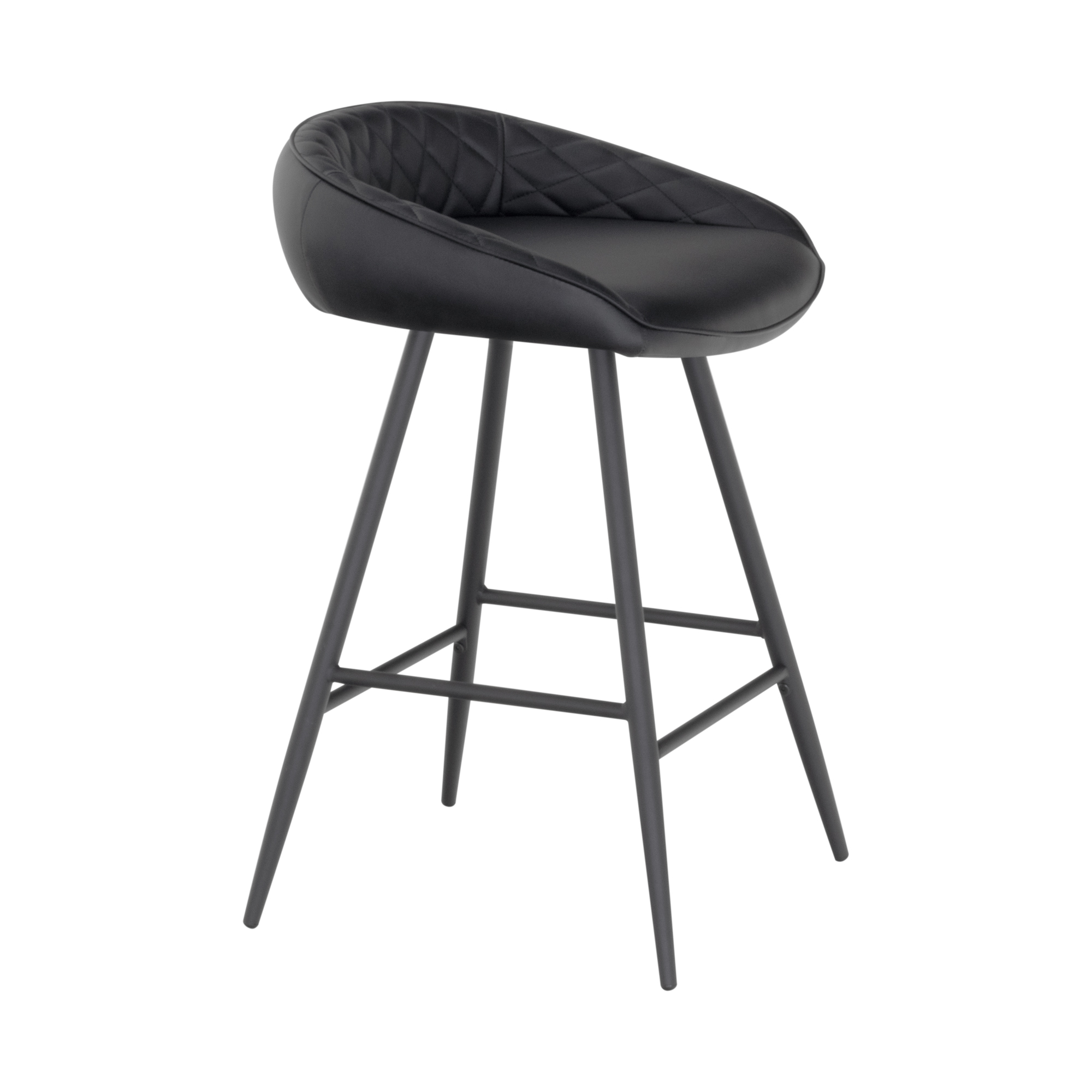 Design Barhocker Pollok im schwarzen Kunstleder 4er Set