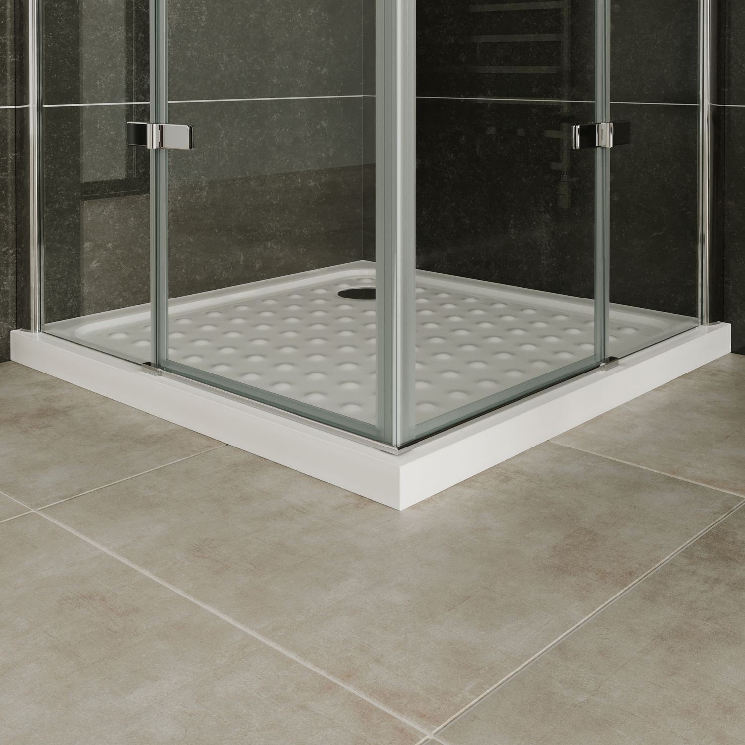 Eckeinstieg Maria mit Klapptüren aus 8 mm ESG Sicherheitsglas