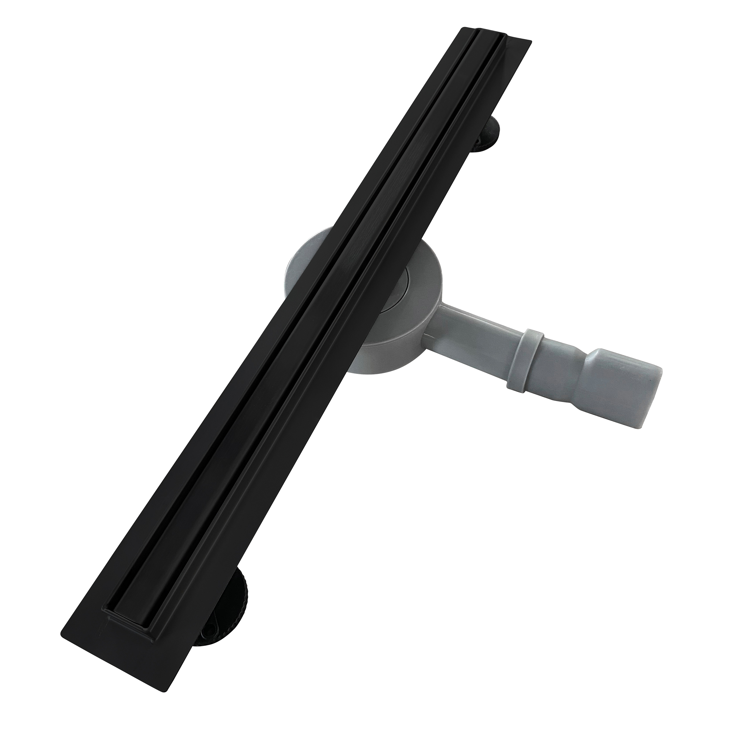 DuschrinneB12-7 Stainless Steel Shower Drain - Ultra Flat Design - 360-Degree Adjustable Trap - SLIM Black Edge Drain B12