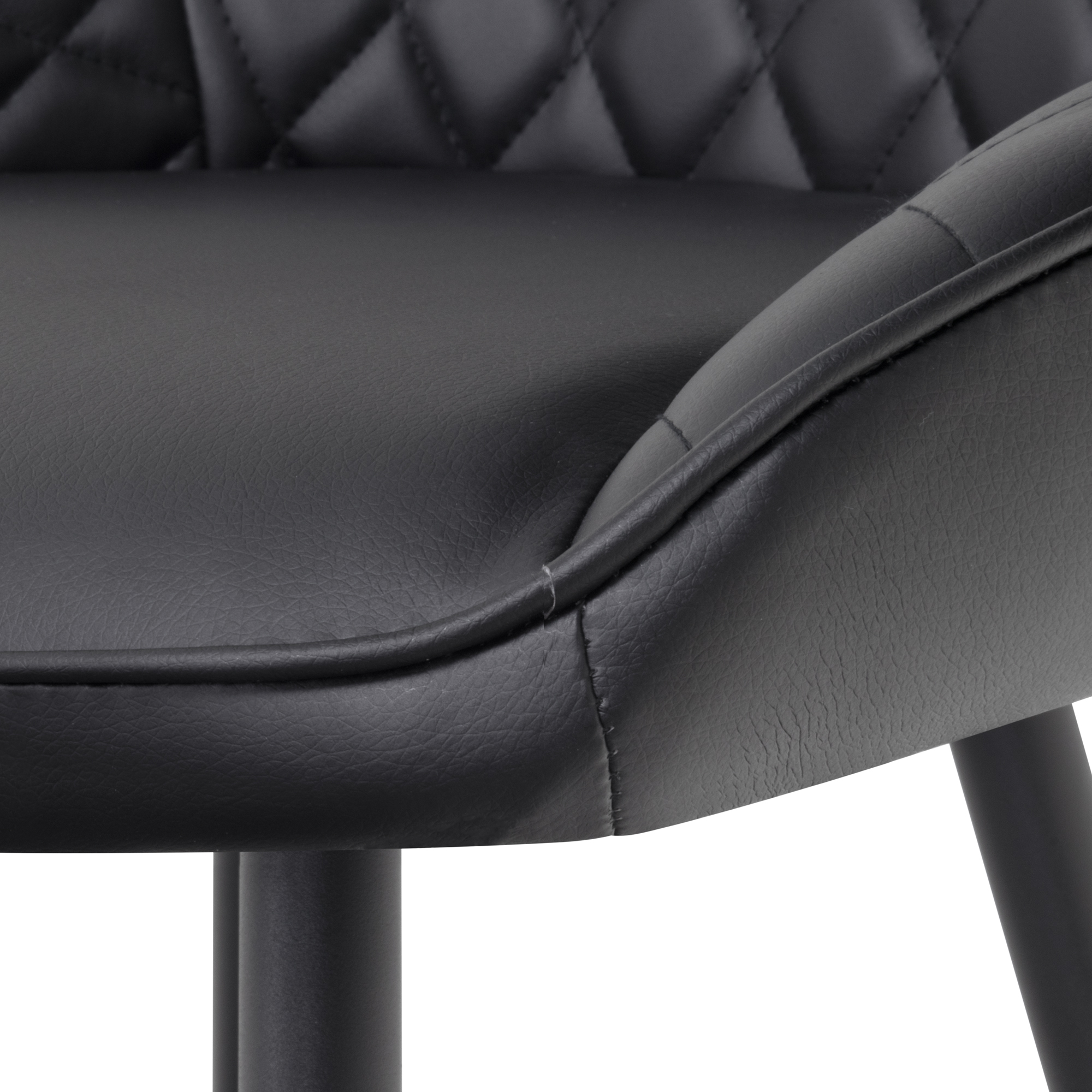 Design Barhocker Pollok im schwarzen Kunstleder 4er Set