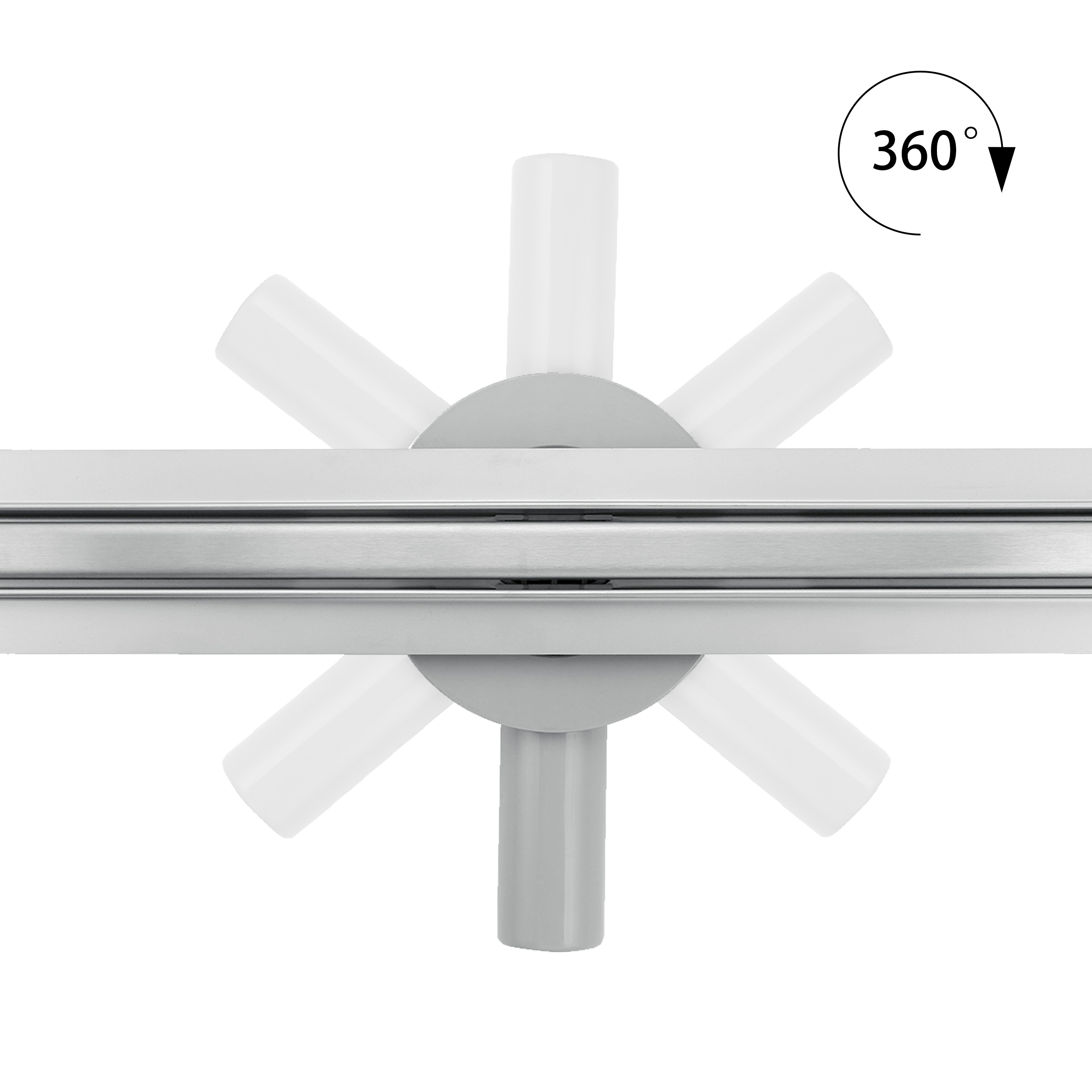 Duschrinne B3 aus Edelstahl mit weißem Glas-Ablaufblende für flache Installation 90cm