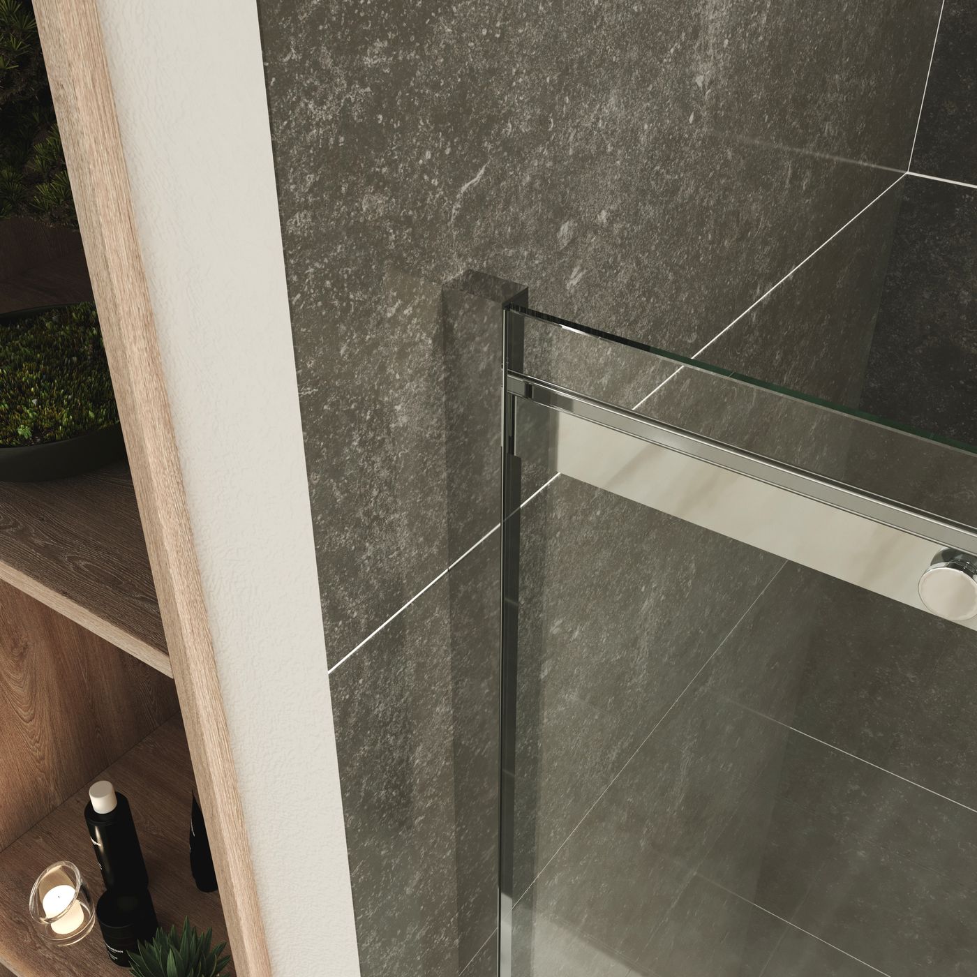 Eckeinstieg Anna mit Schiebetüren aus 8 mm ESG Sicherheitsglas Eckeinstieg Anna mit Schiebetüren aus 8 mm ESG Sicherheitsglas