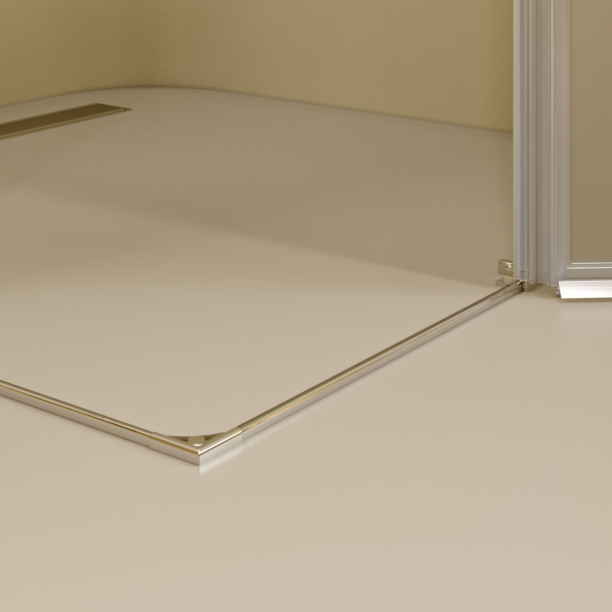 Corner Entry Alice with Folding Doors Made of Satinated ESG Safety Glass