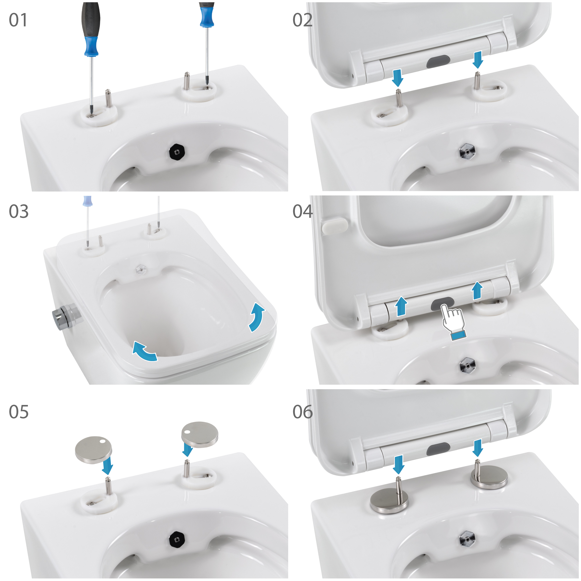 Dusch-WC Cube Fresh mit Bidetfunktion, spülrandloses Wand-WC in Weiß
