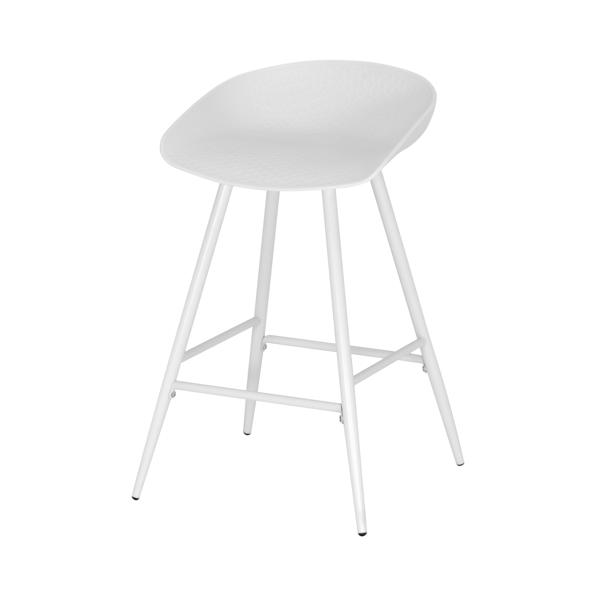 Design Barhocker Pollok in Weiß 4er Set Design Barhocker Pollok in Weiß 4er Set