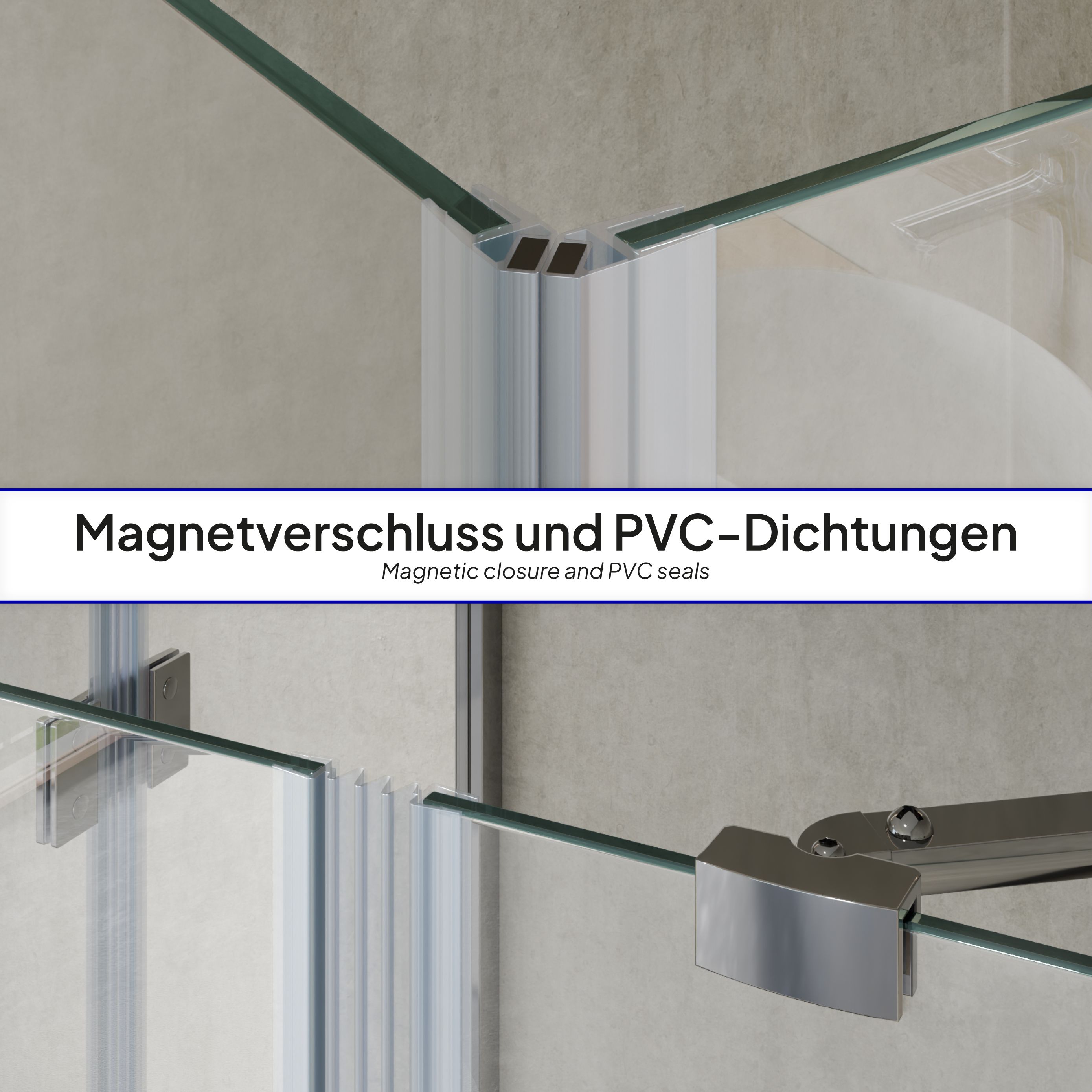 Corner Entry Celine with Folding Doors Made of ESG Safety Glass Corner Entry Celine with Folding Doors Made of ESG Safety Glass