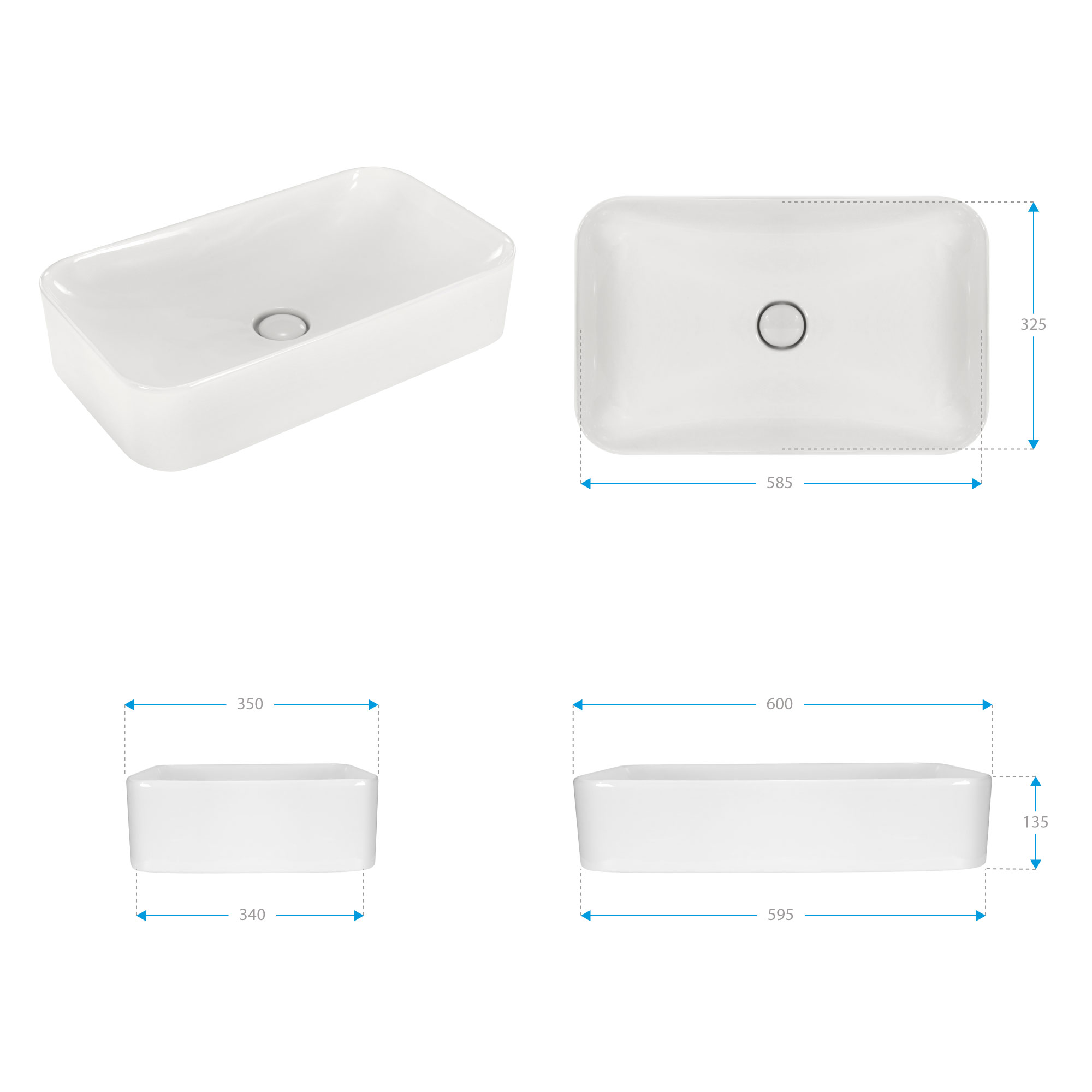 Design Keramik Waschbecken Chienti in Weiß Design Keramik Waschbecken Chienti in Weiß