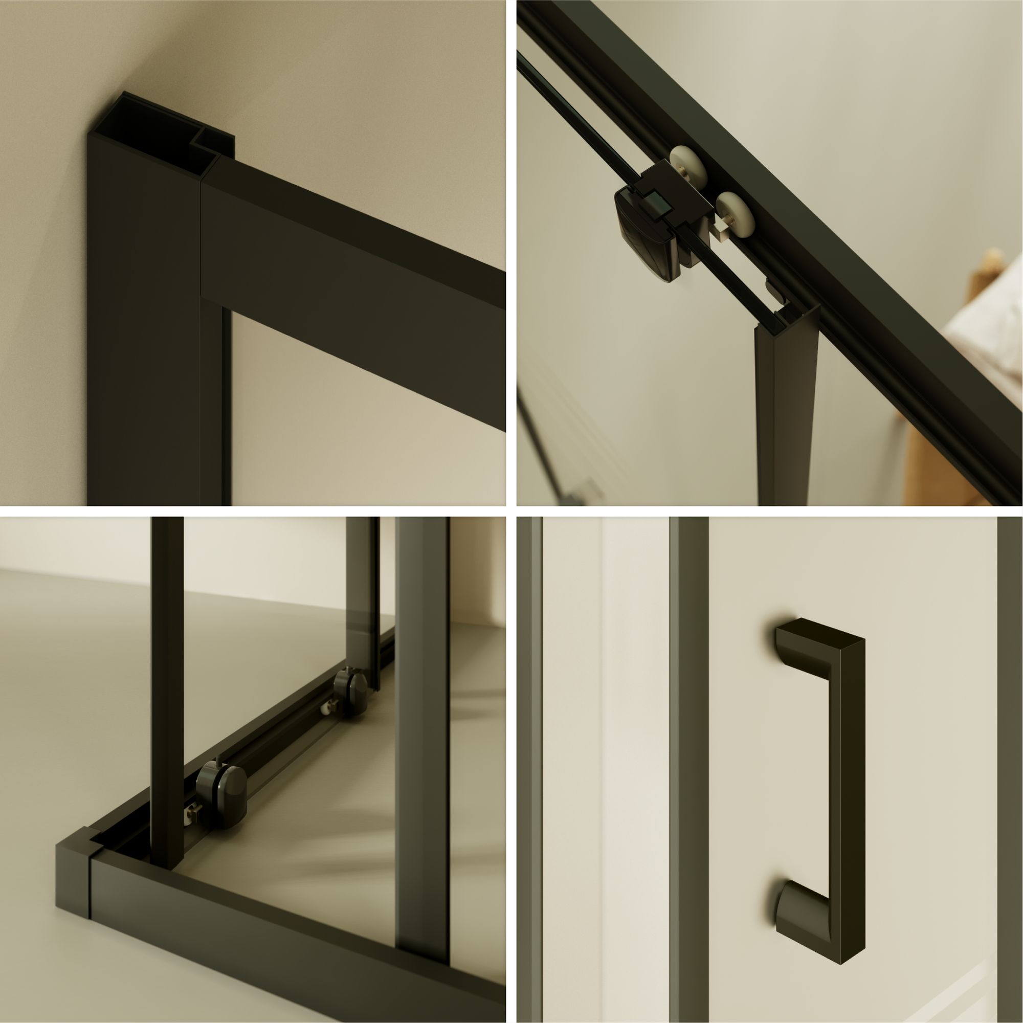 Eckeinstieg Danielle mit Schiebetüren aus teilsatiniertem ESG Sicherheitsglas