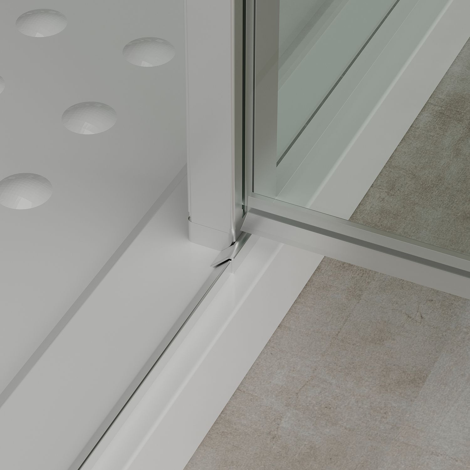 Eckeinstieg Linda mit Klapptüren aus ESG Sicherheitsglas