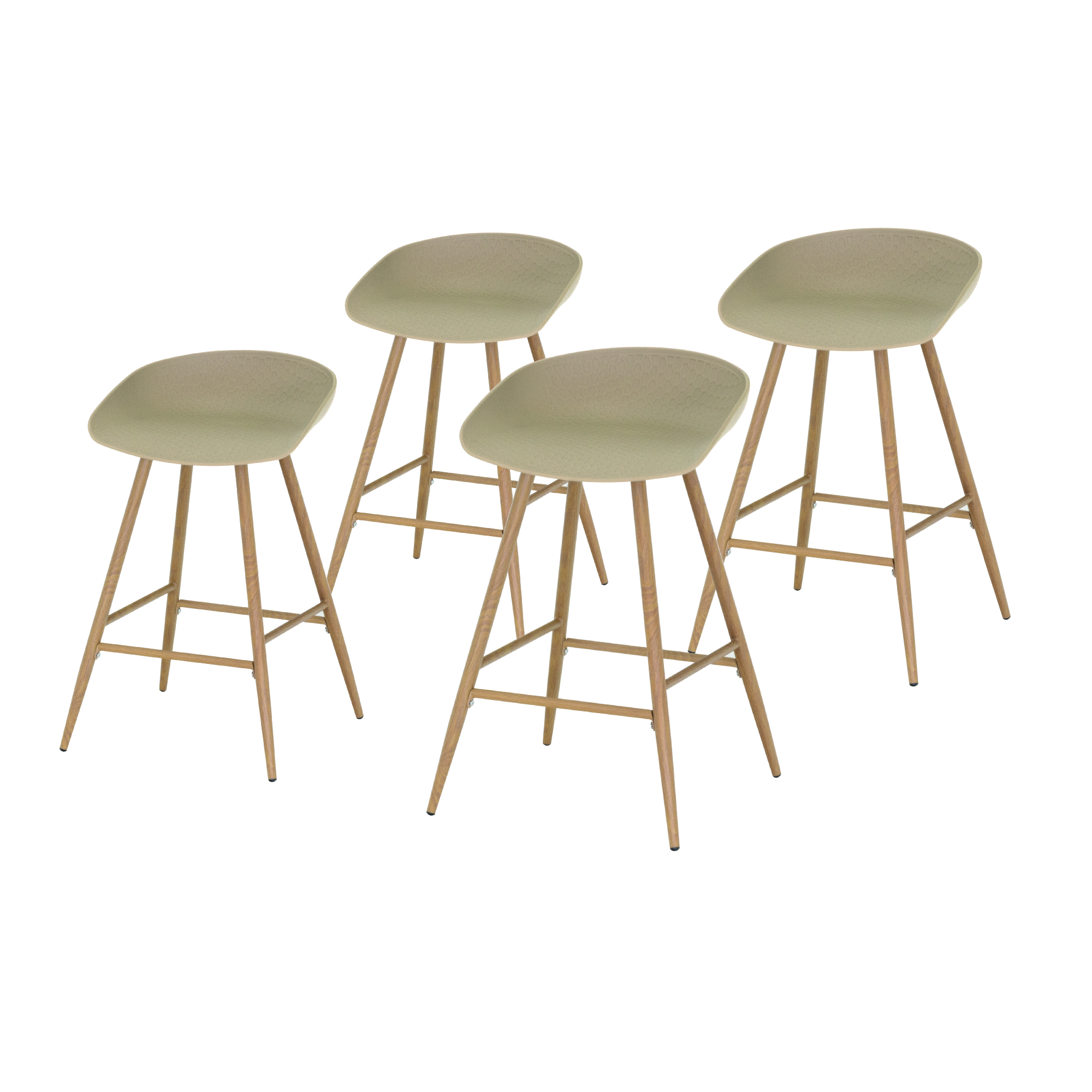 Design Barhocker Pollok in Beige 4er Set