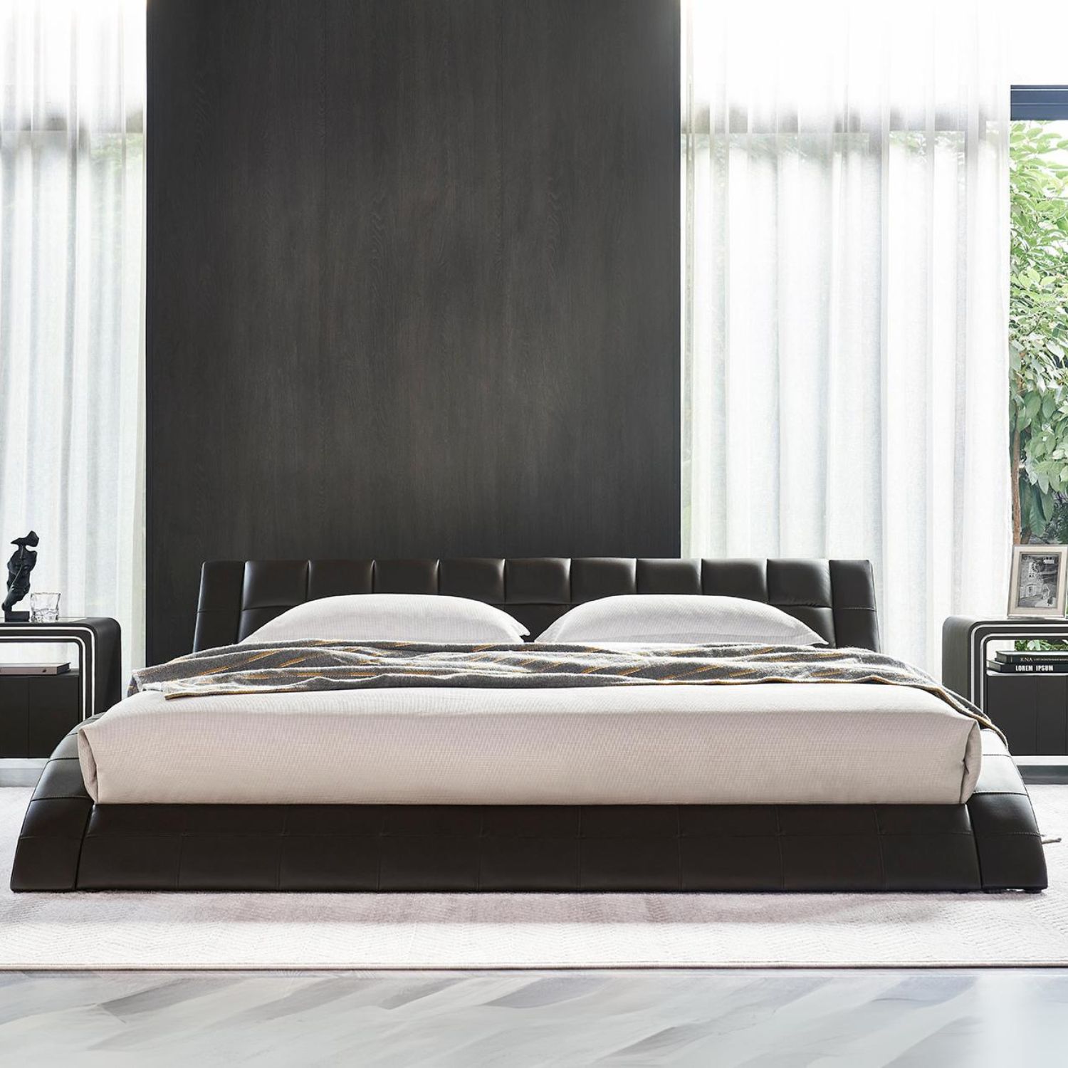 Polsterbett Raul in Braun 200x200 cm