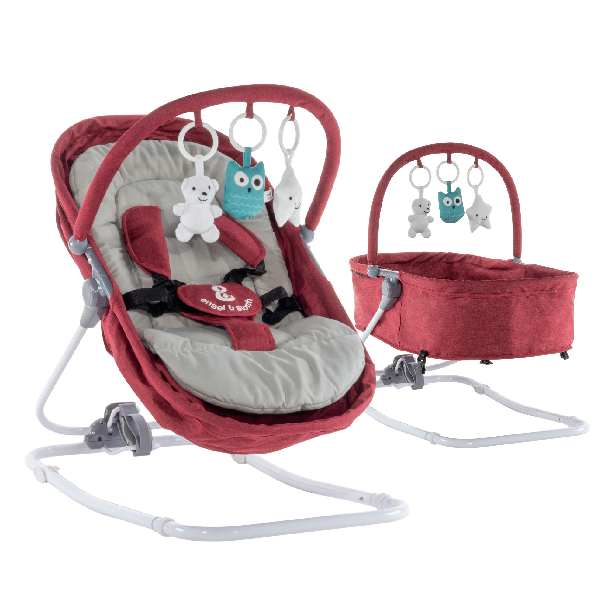 Babywippe VIGO Babywiege mit abnehmbarem Bezug und Spielebogen