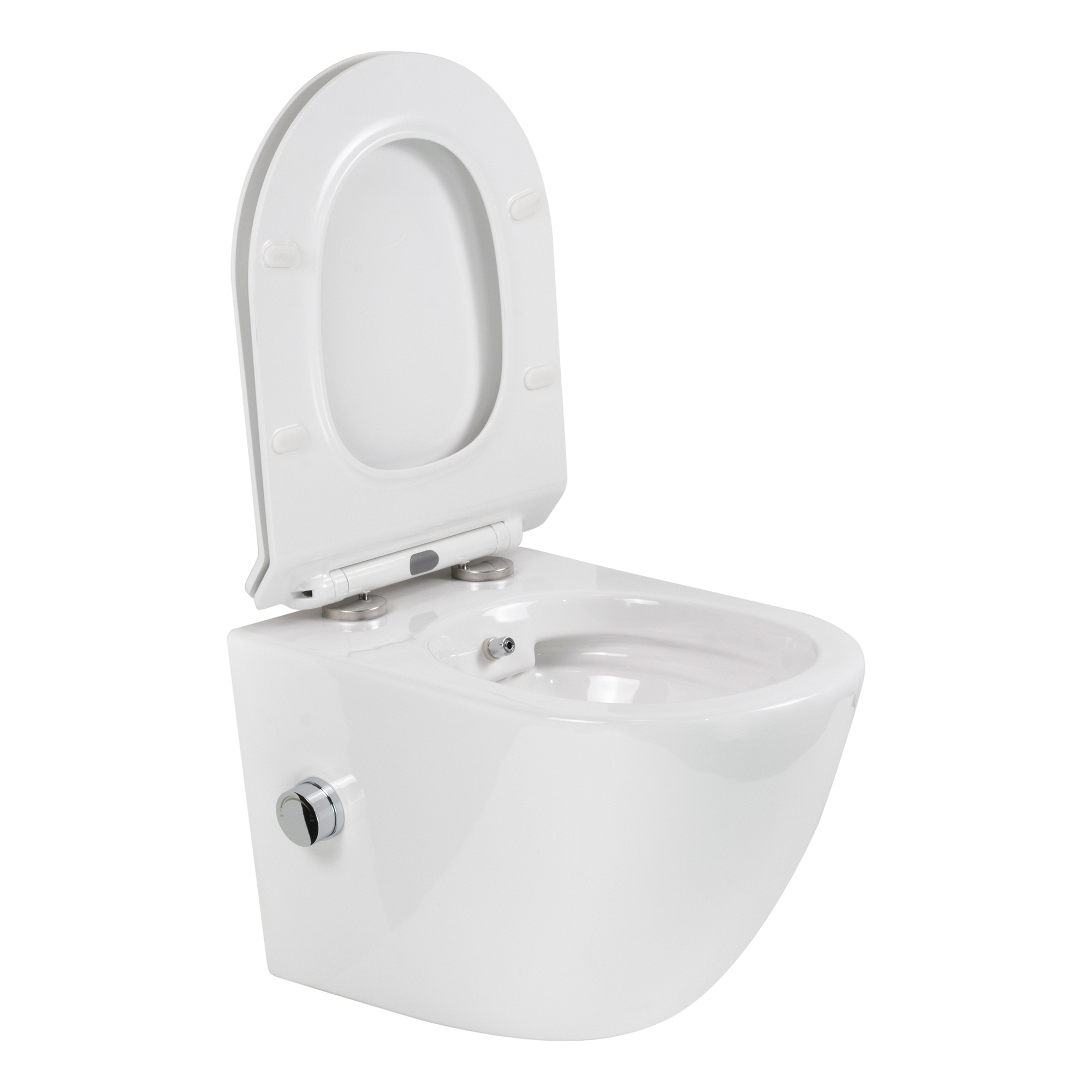 Dusch-WC Franco Fresh mit Bidetfunktion, spülrandloses Wand-WC in Weiß