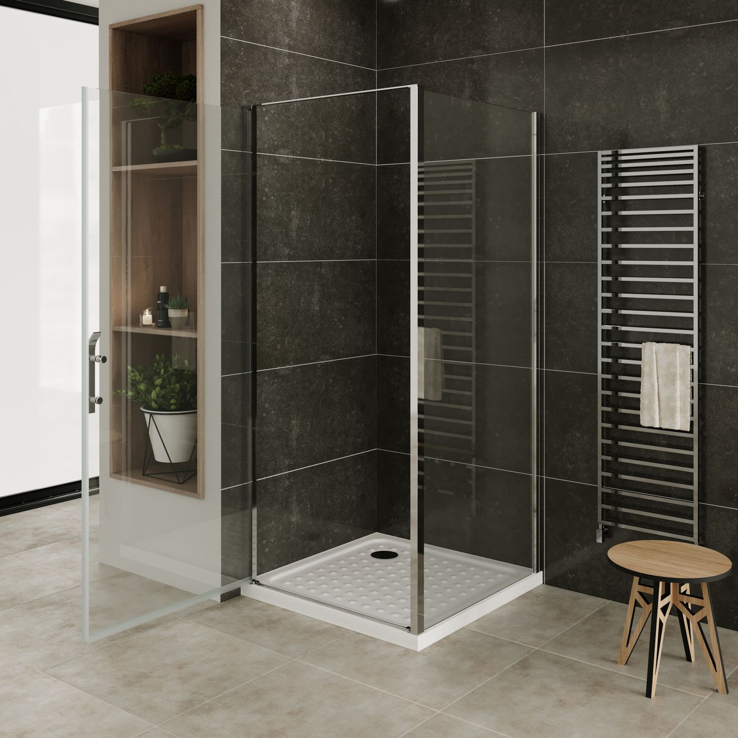 Fronteinstieg Nicole mit Klapptür aus 8 mm ESG Sicherheitsglas Fronteinstieg Nicole mit Klapptür aus 8 mm ESG Sicherheitsglas