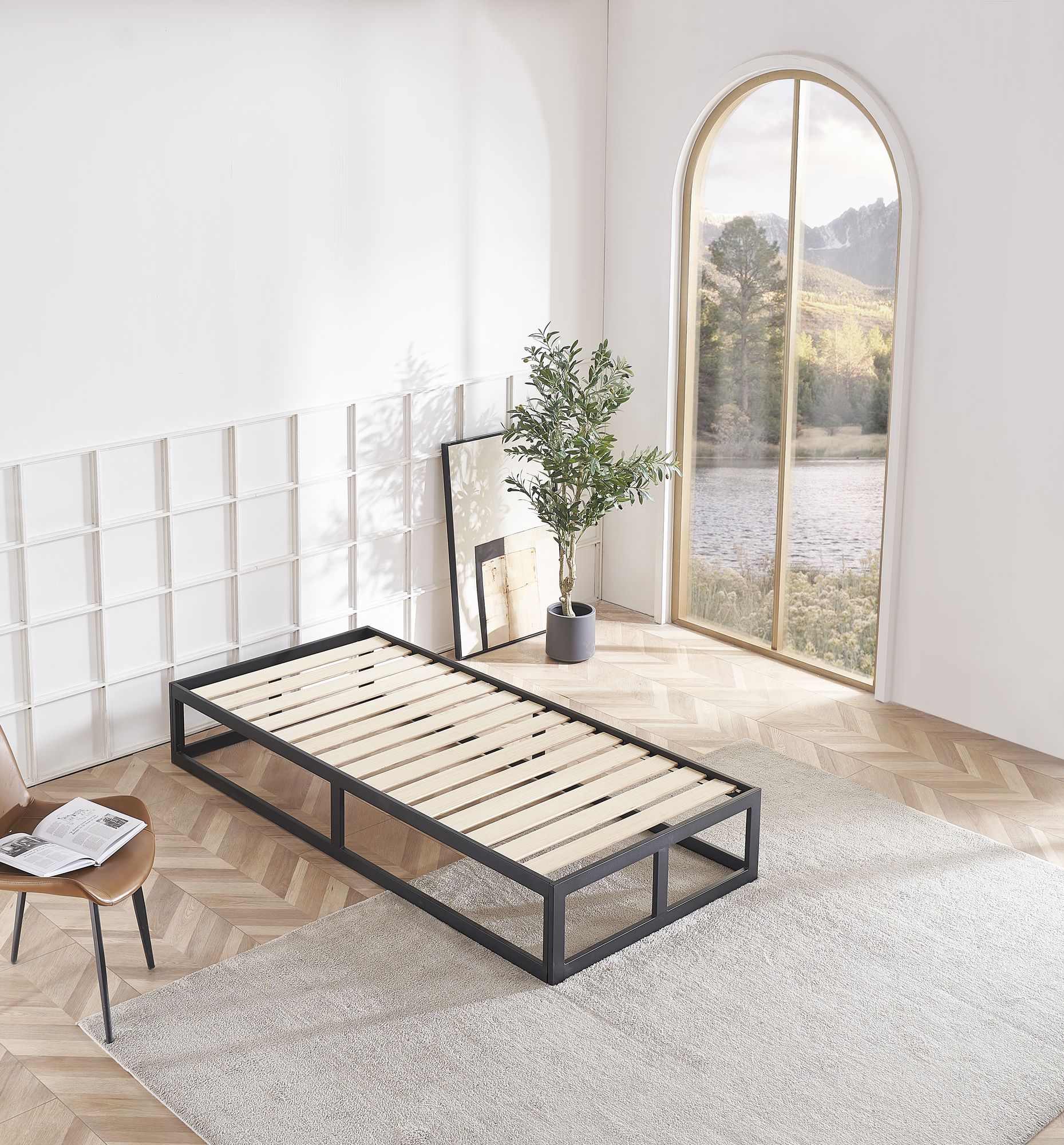 Metallbett Haruki in Schwarz