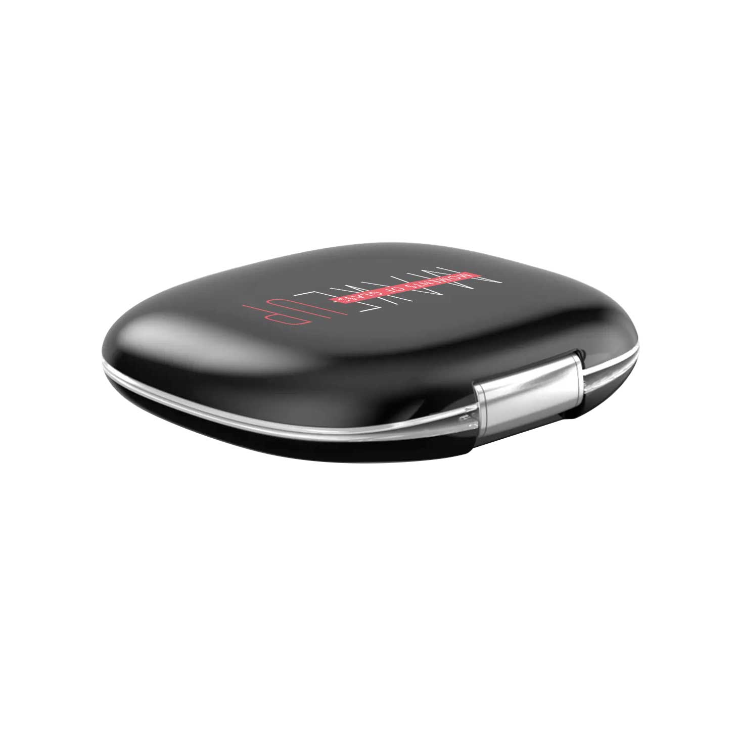 Tragbarer Schminkspiegel MakeUp POCKET mit LED-Lichtstreifen Schwarz