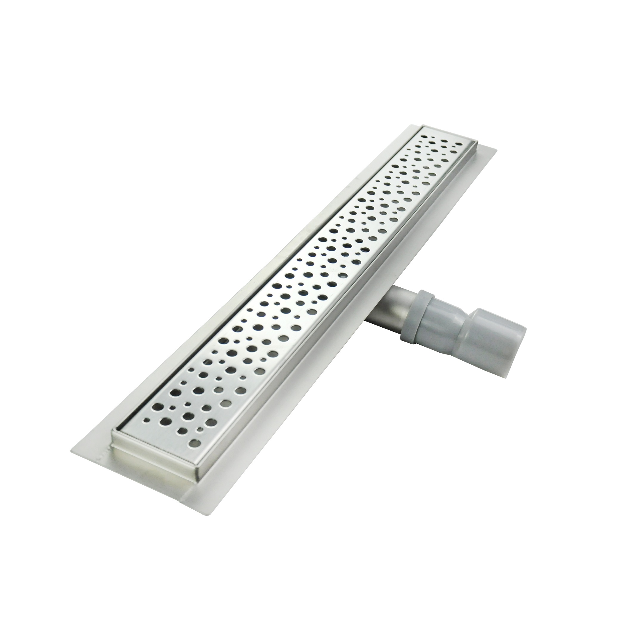 Duschrinne R5 aus Edelstahl für flache Installation mit Tropfenmuster