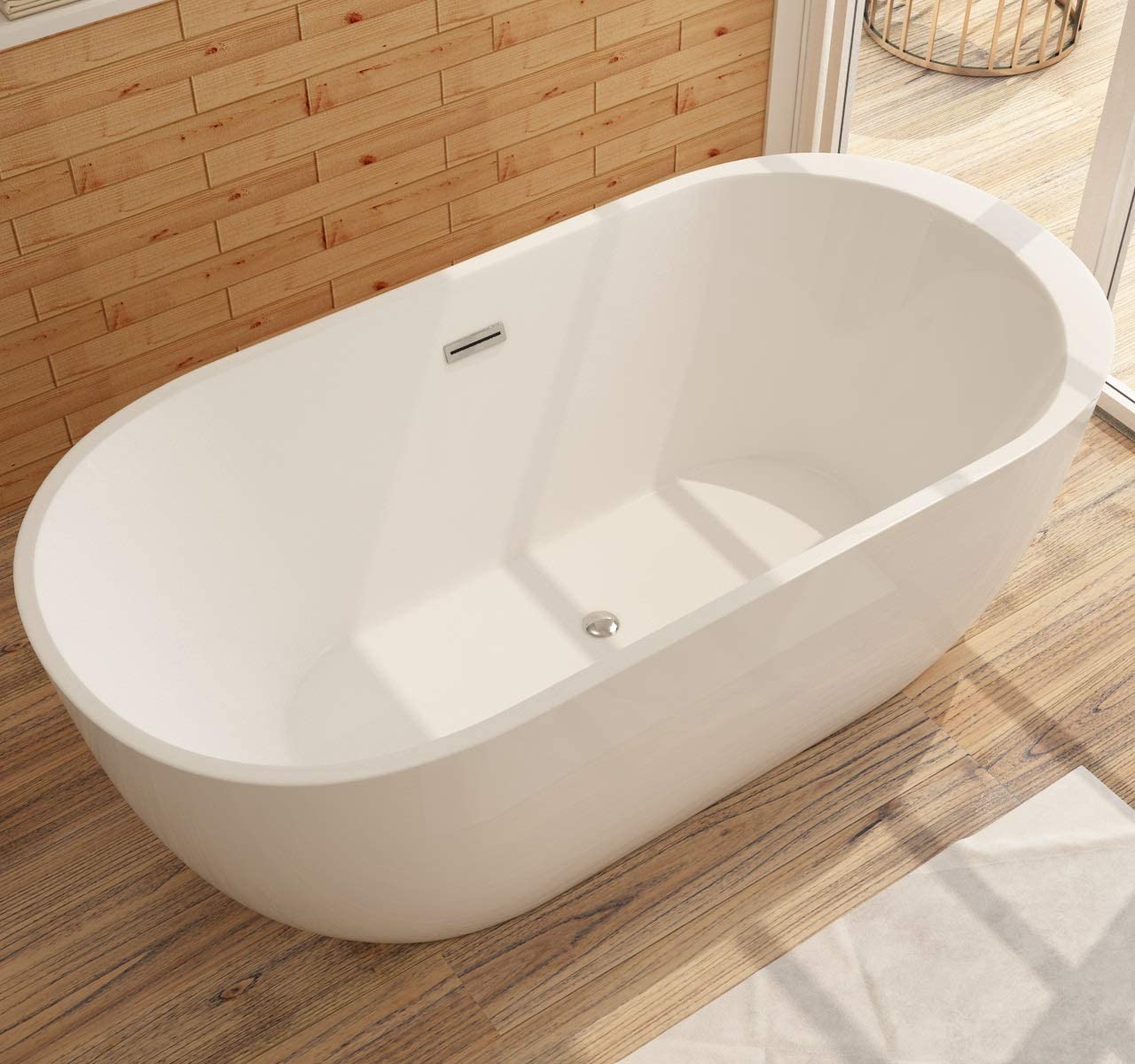 Weiße Badewanne aus Sanitäracryl Frisange - Zwei Größen