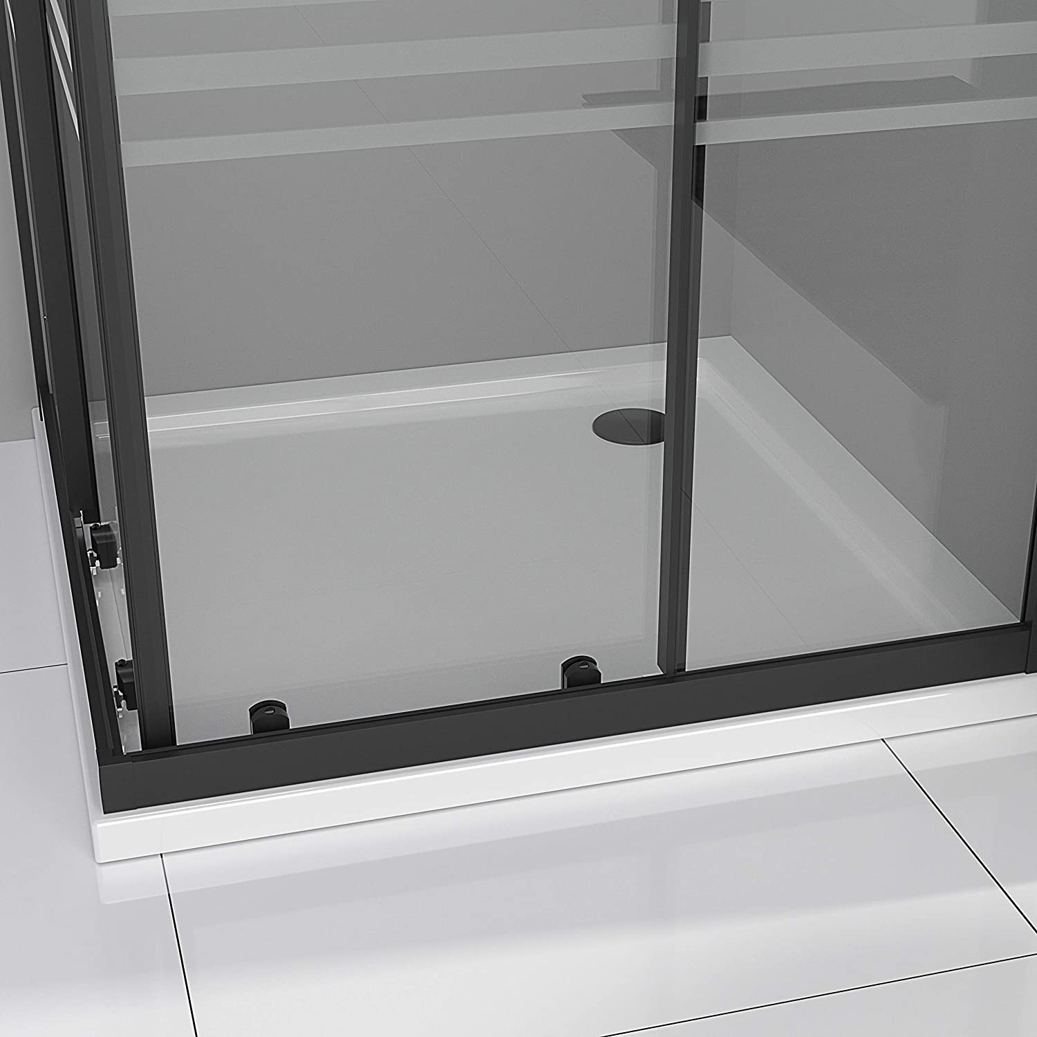 Eckeinstieg Danielle mit Schiebetüren aus teilsatiniertem ESG Sicherheitsglas Eckeinstieg Danielle mit Schiebetüren aus teilsatiniertem ESG Sicherheitsglas