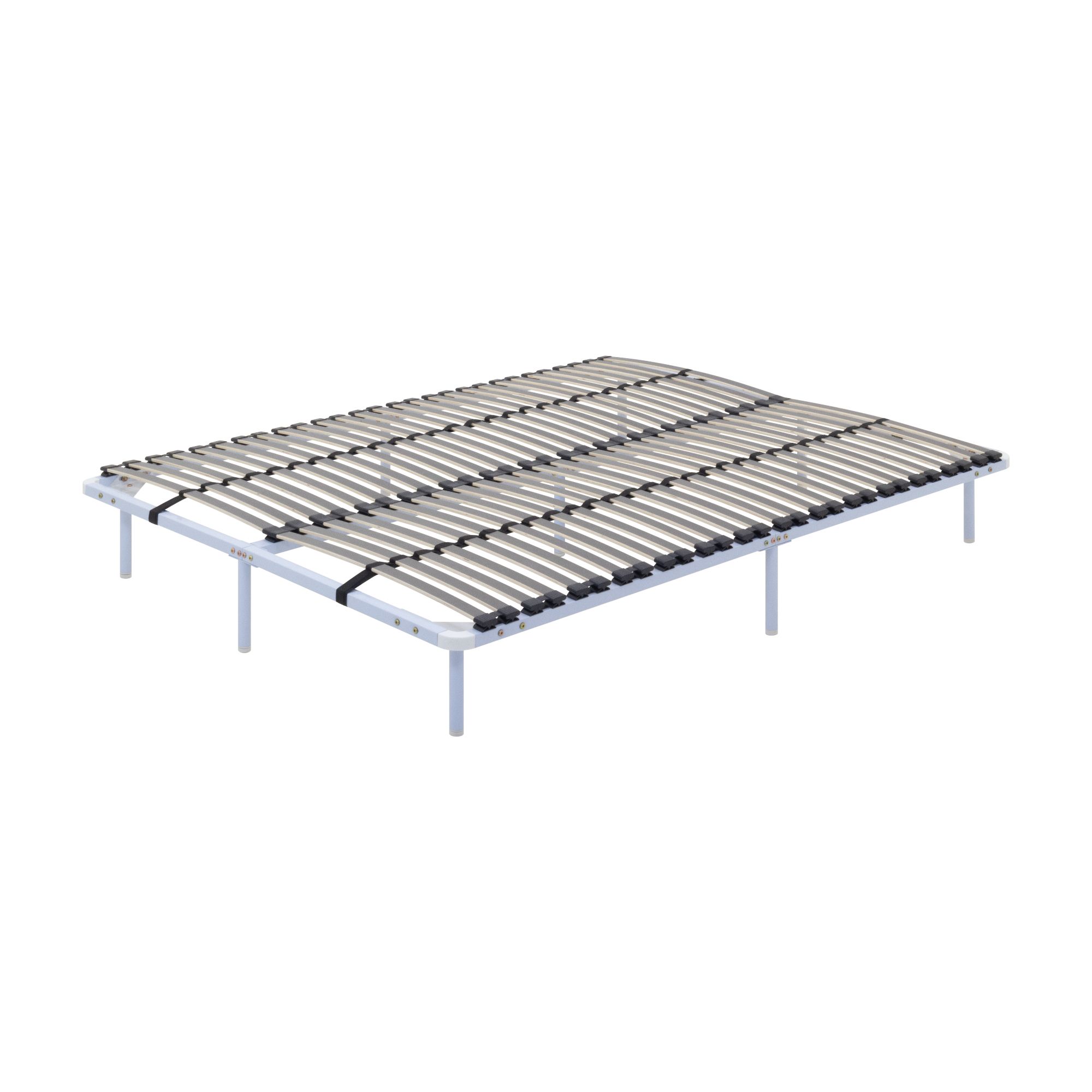 Metallbett AUSTEN WHITE mit Holzlamellen – Stabiler Metallrahmen in Weiß