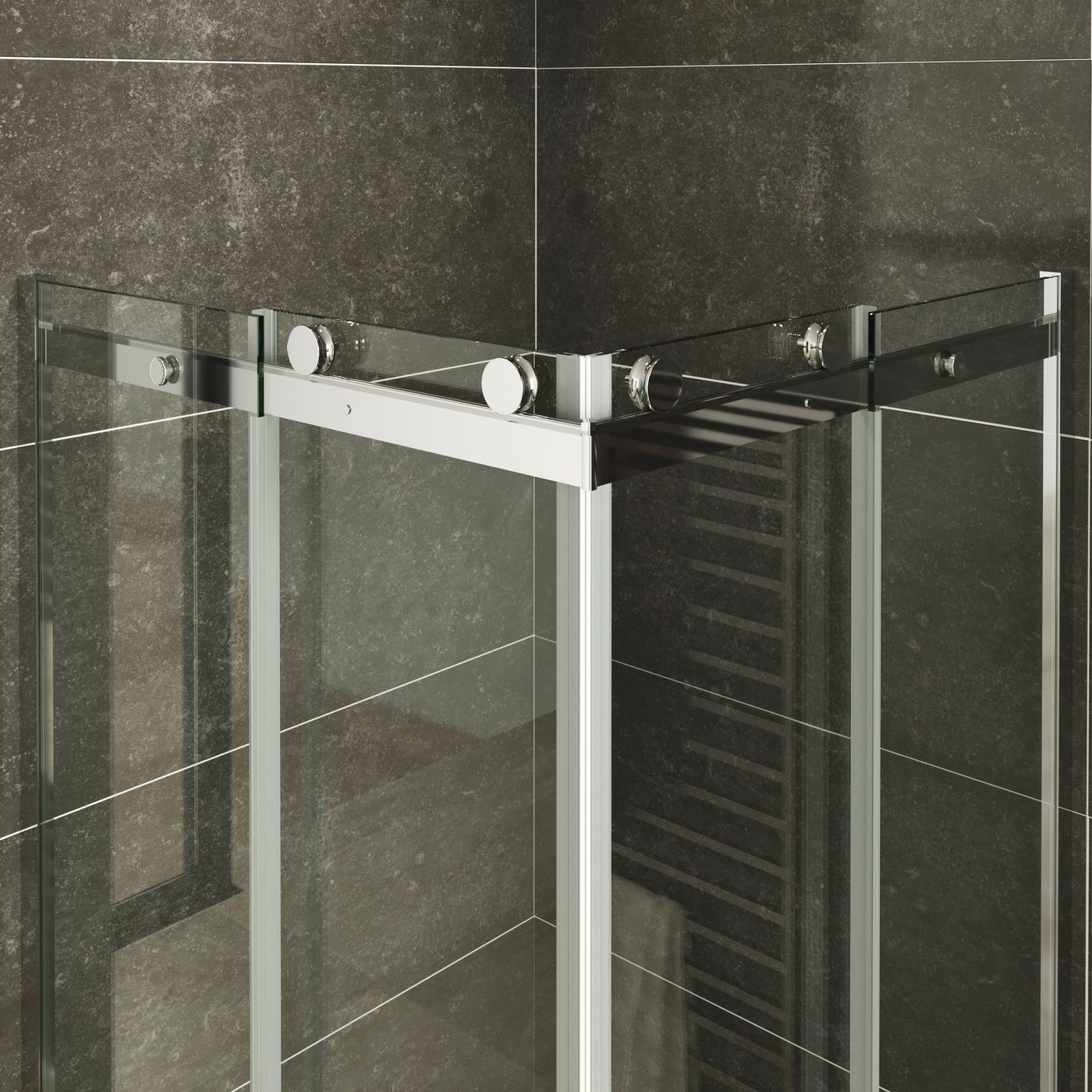 Eckeinstieg Anna mit Schiebetüren aus 8 mm ESG Sicherheitsglas