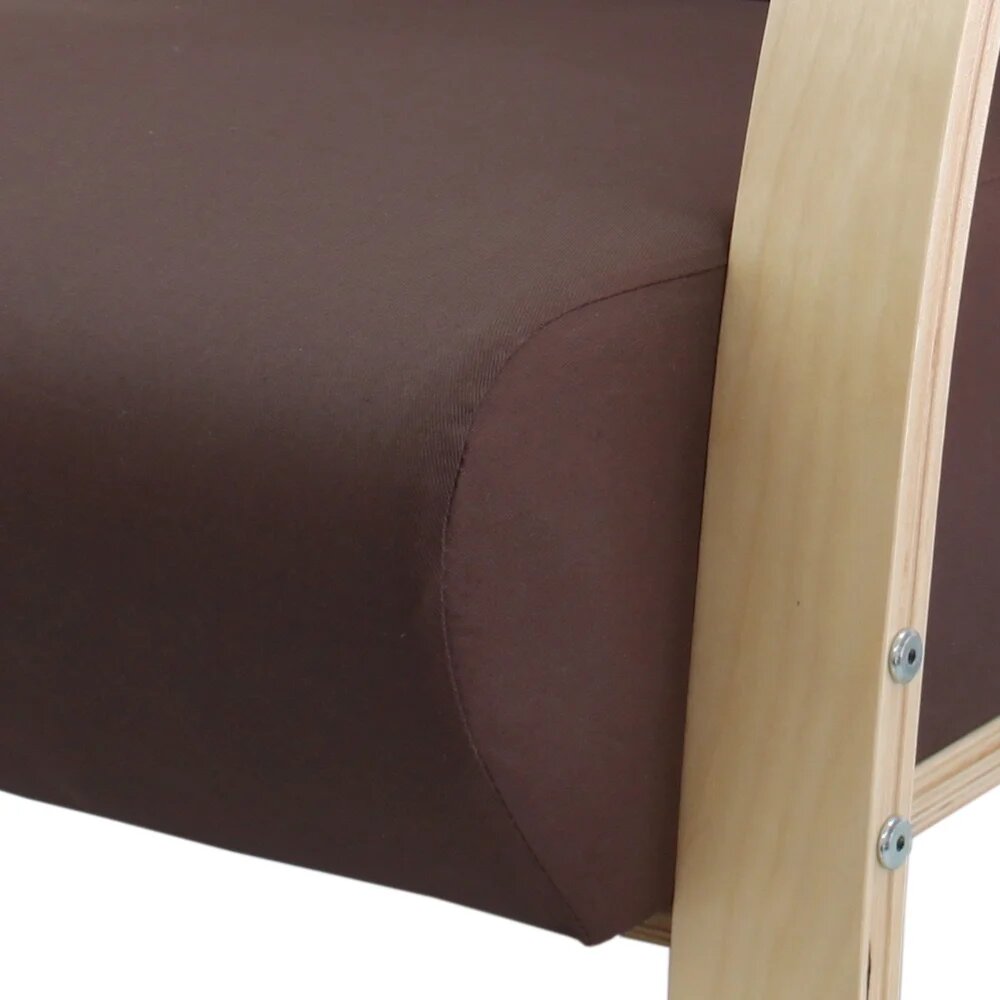 Polstersessel Lounge Sessel mit hochwertigem gepolsterten Stoffbezug - Dunkelbraun