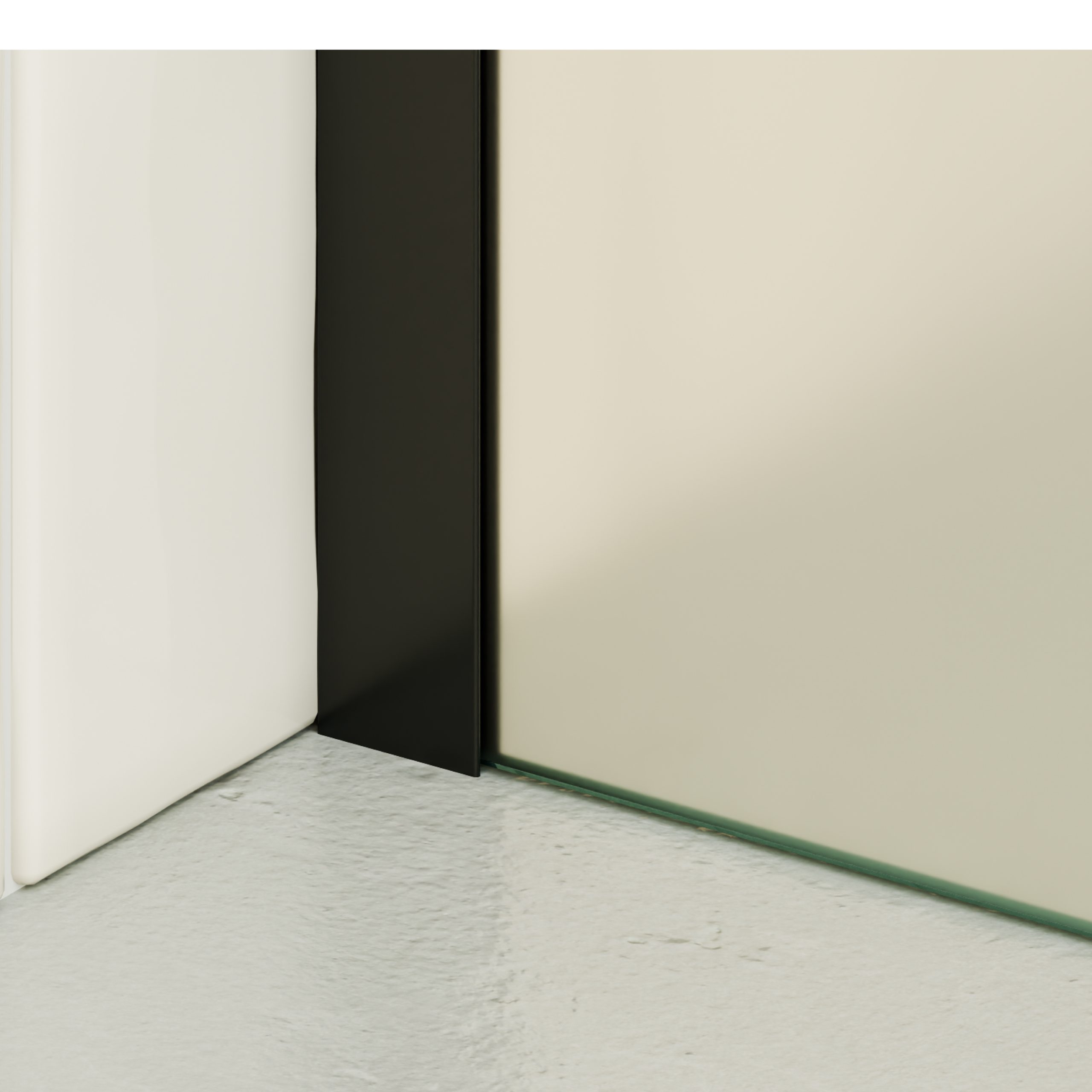 FIONA – Walk In Dusche BLACK aus 10 mm satiniertem ESG Sicherheitsglas