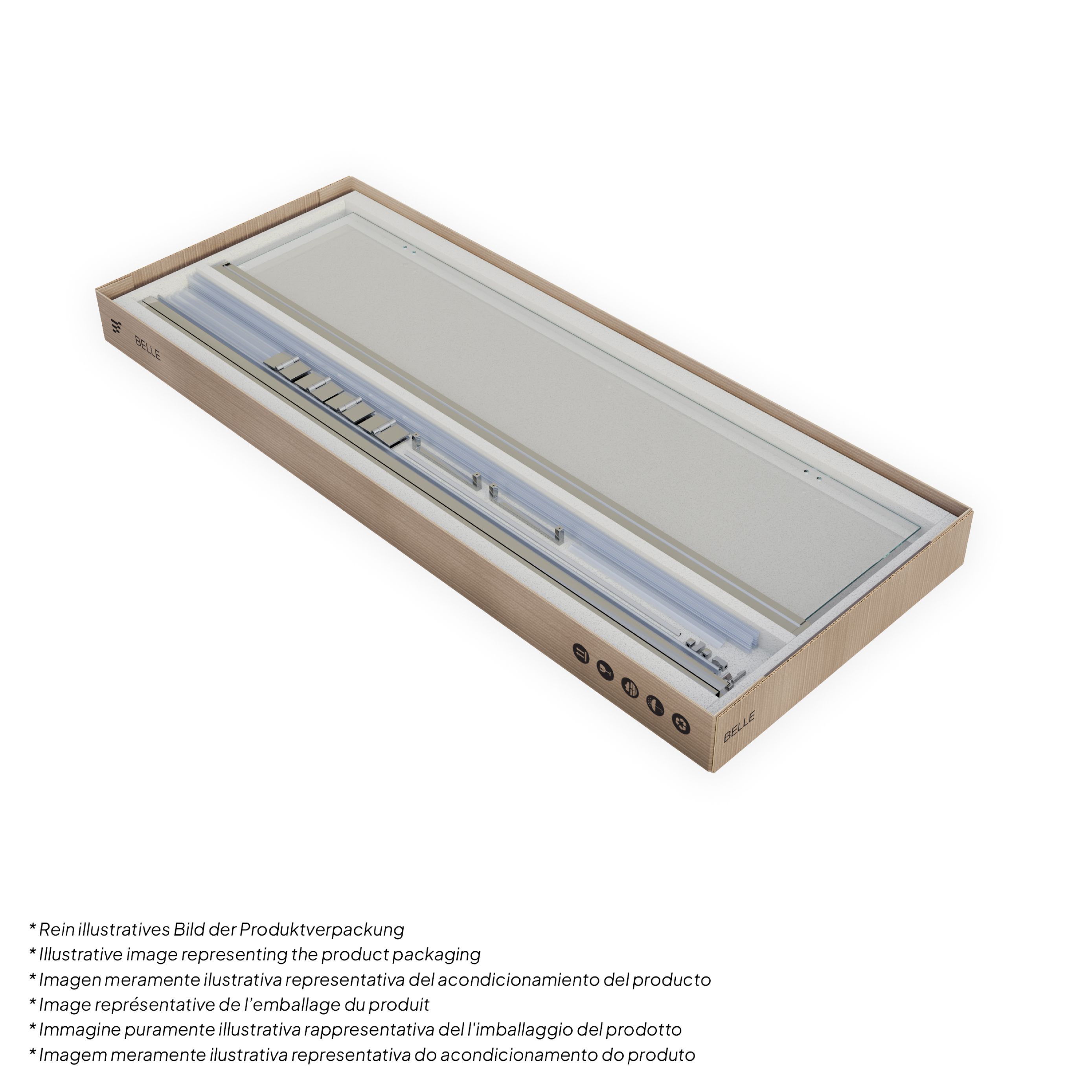 Corner entry Belle with folding doors made of 6mm tempered safety glass Belle – Eckeinstieg mit Falttüren aus 6mm ESG Sicherheitsglas