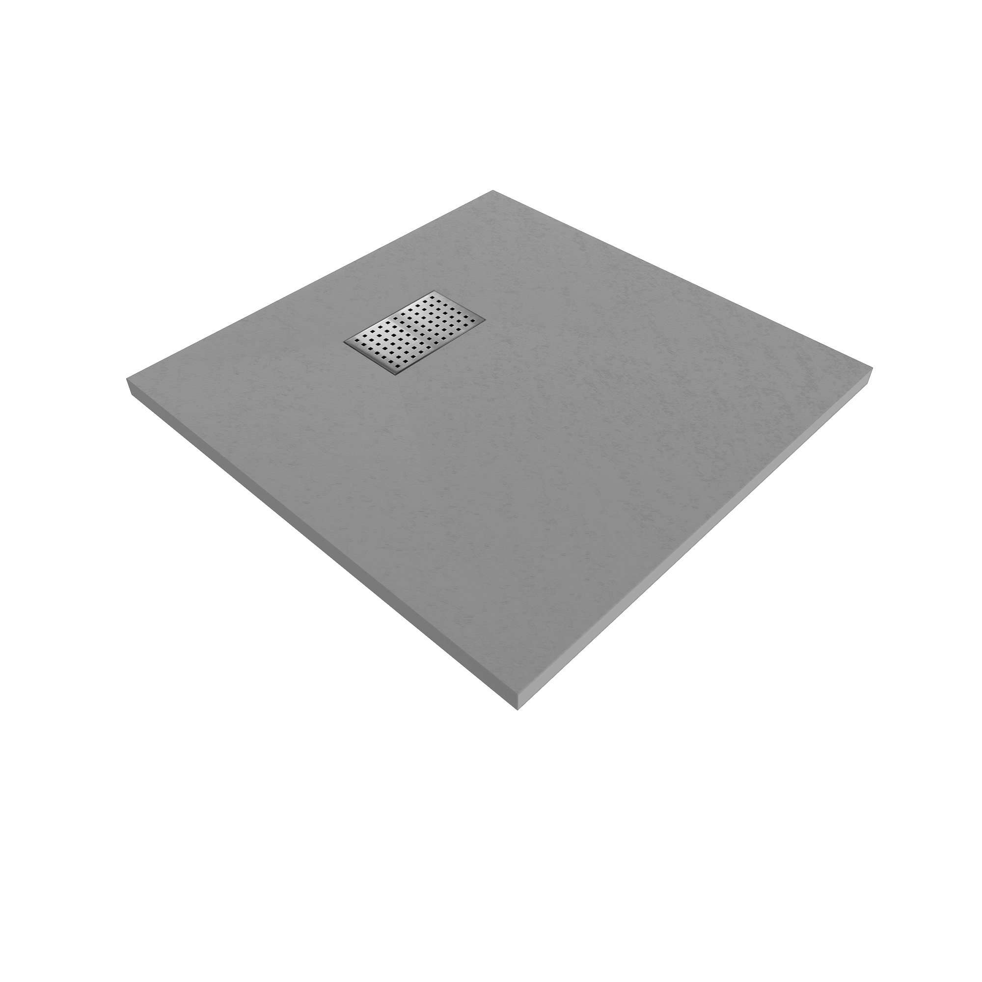 SMC Shower Tray Boreal in Stone Look with Drain Assembly - Grey