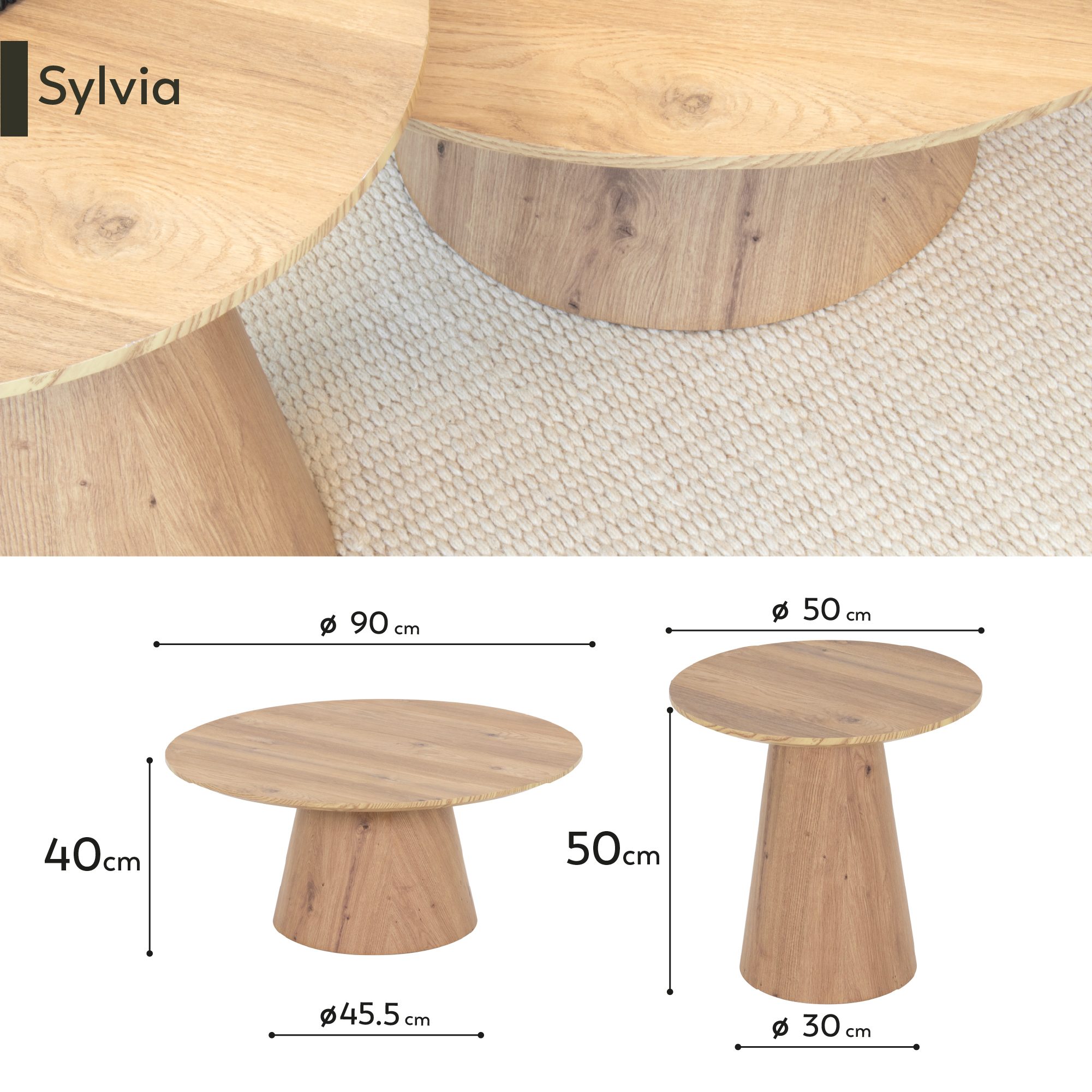 _PT05.jpg Beistelltisch SYLVIA mit Melaminplatte und stabiler Struktur aus Holzverbundmaterial - 2er Set