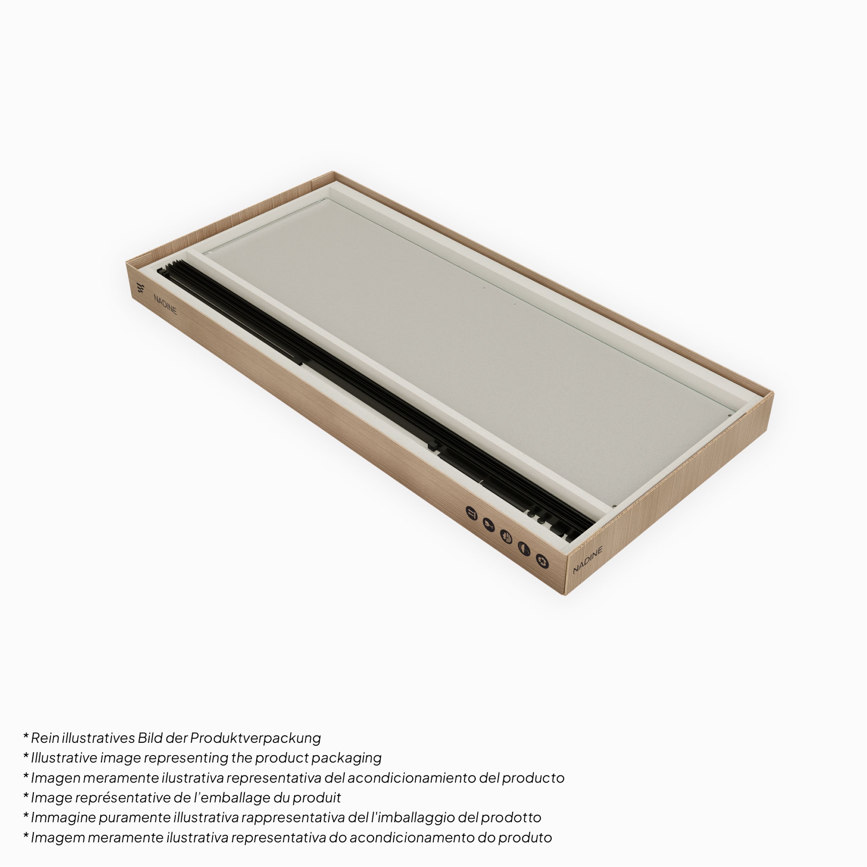 Shower Door Niche Door NADINE with Sliding Door in Black made of 8mm Tempered Clear Glass