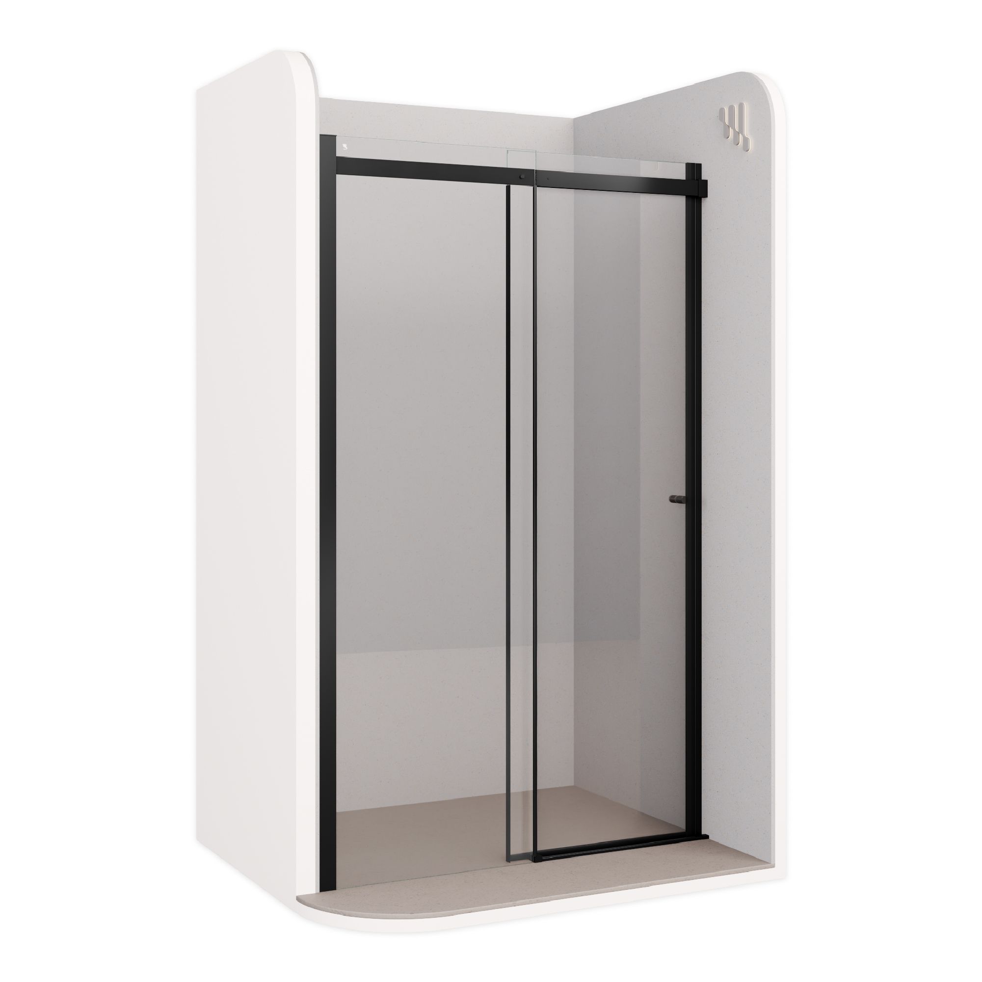 Shower Door Niche Door Kaylee BLACK with Sliding Door made of 6mm Tempered Clear Glass Shower Door Niche Door Kaylee BLACK with Sliding Door made of 6mm Tempered Clear Glass
