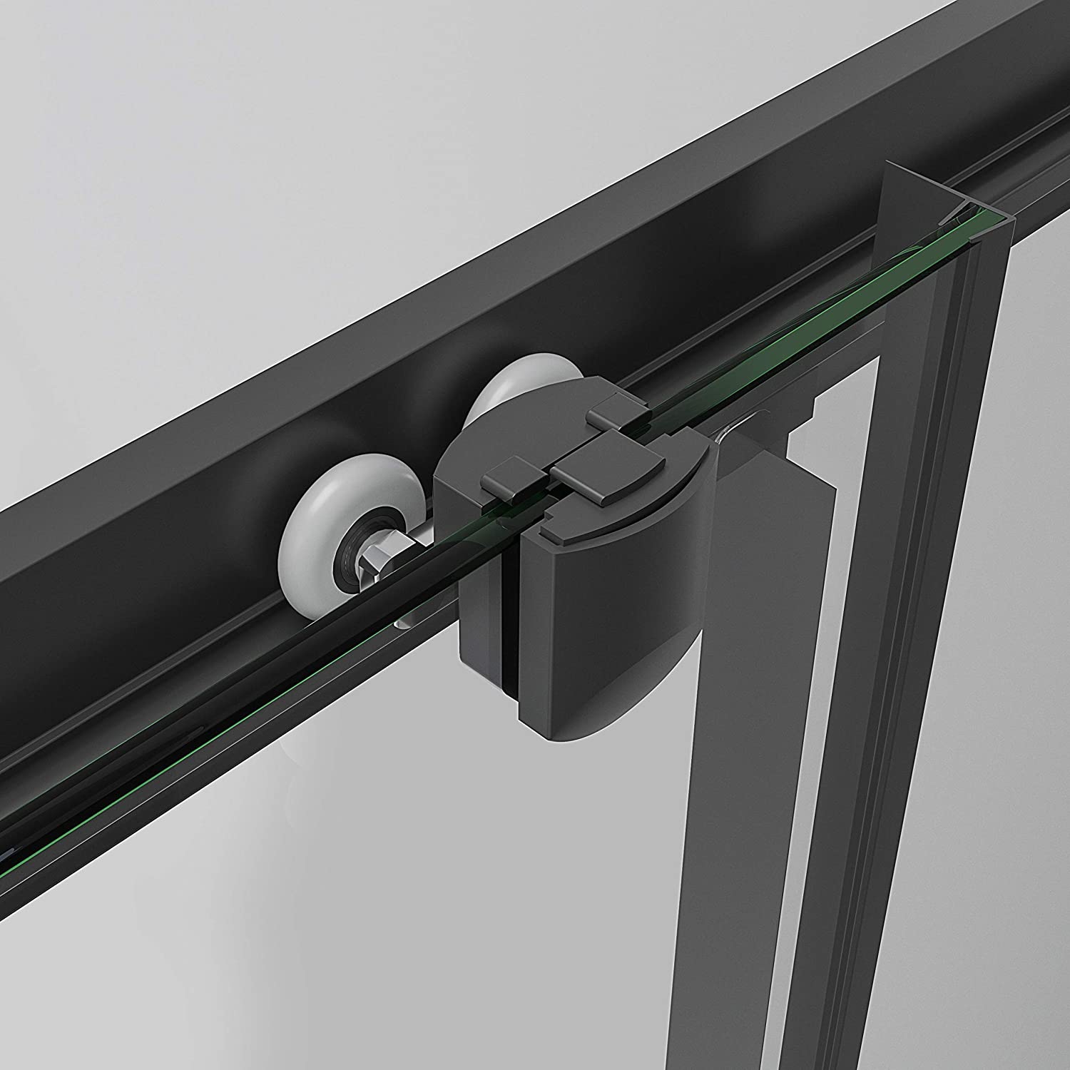 Eckeinstieg Danielle mit Schiebetüren aus teilsatiniertem ESG Sicherheitsglas