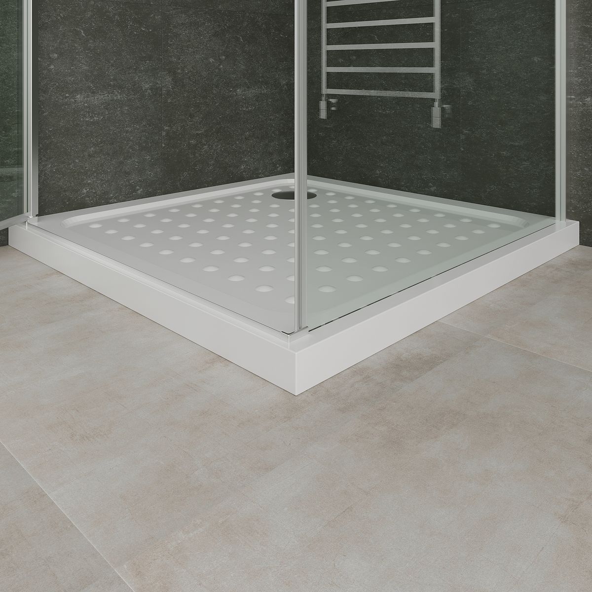 Fronteinstieg Hellen mit Klapptür aus ESG Sicherheitsglas