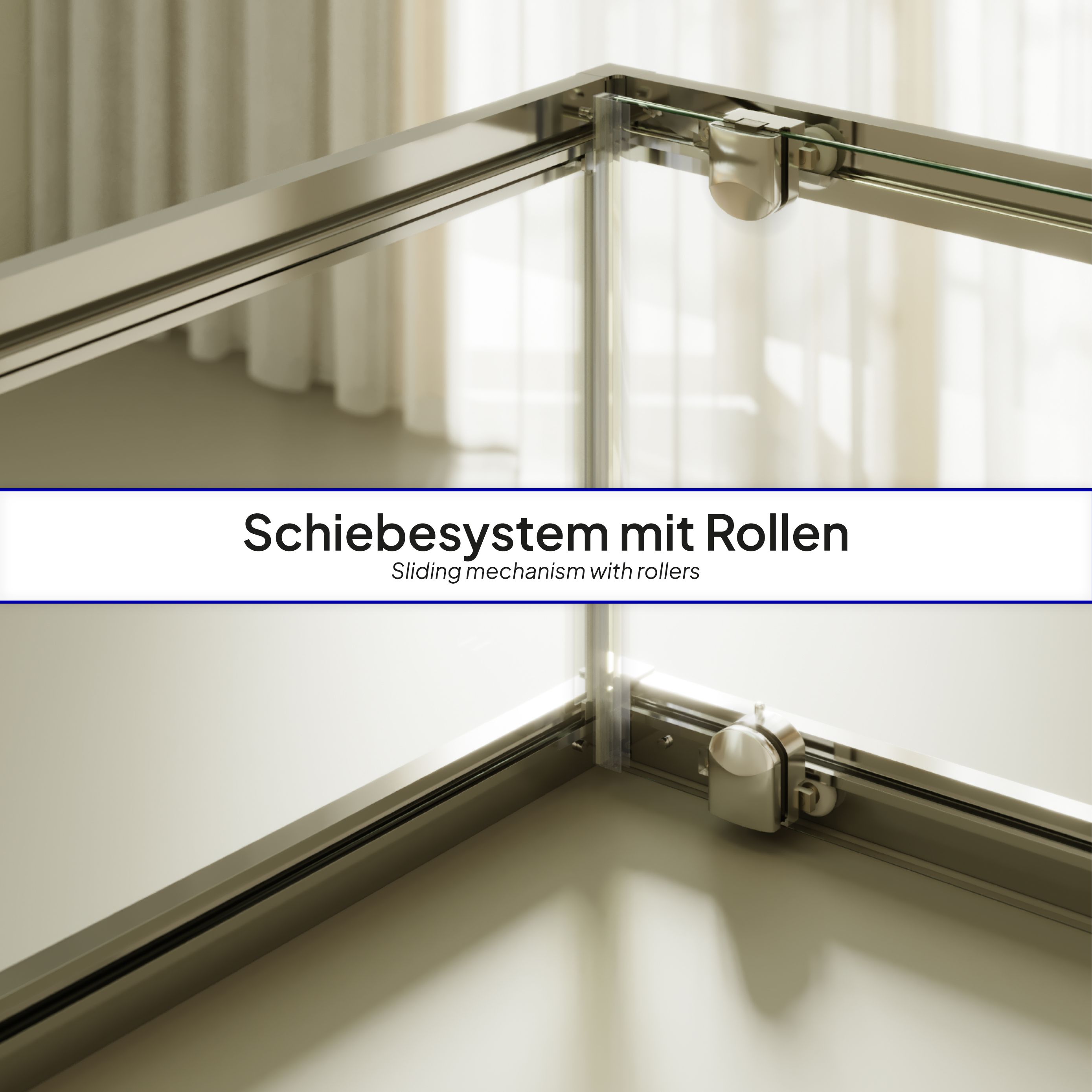 Front-entry Dora with sliding door made of ESG safety glass