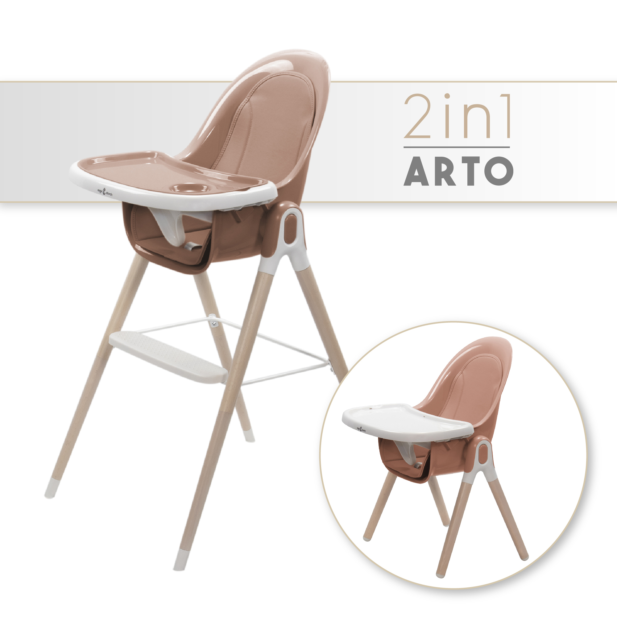 Kinderhochstuhl ARTO Kinderstuhl mit Esstablett und Stuhl Rosa Kinderhochstuhl ARTO Kinderstuhl mit Esstablett und Stuhl Rosa