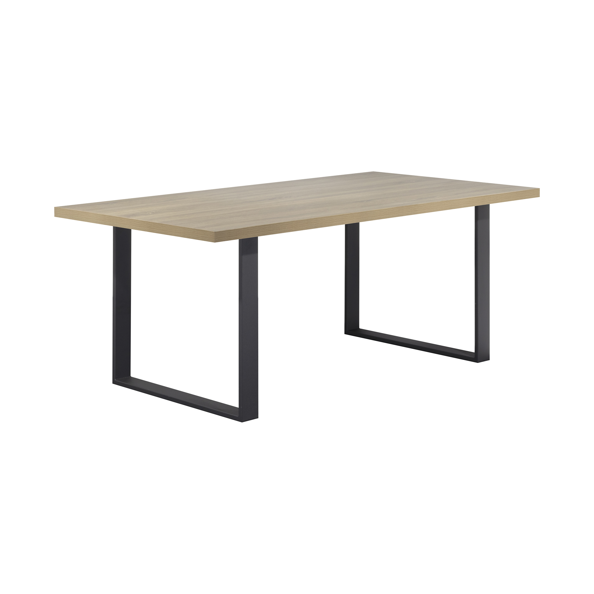 Esszimmertisch MACON Kufentisch Holztisch Esstisch - Eiche + Schwarz 140x 80 cm