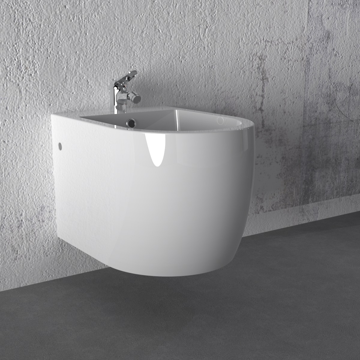 Wand Hänge Bidet Weiß inkl. Armatur (Mischbatterie) FRANCO