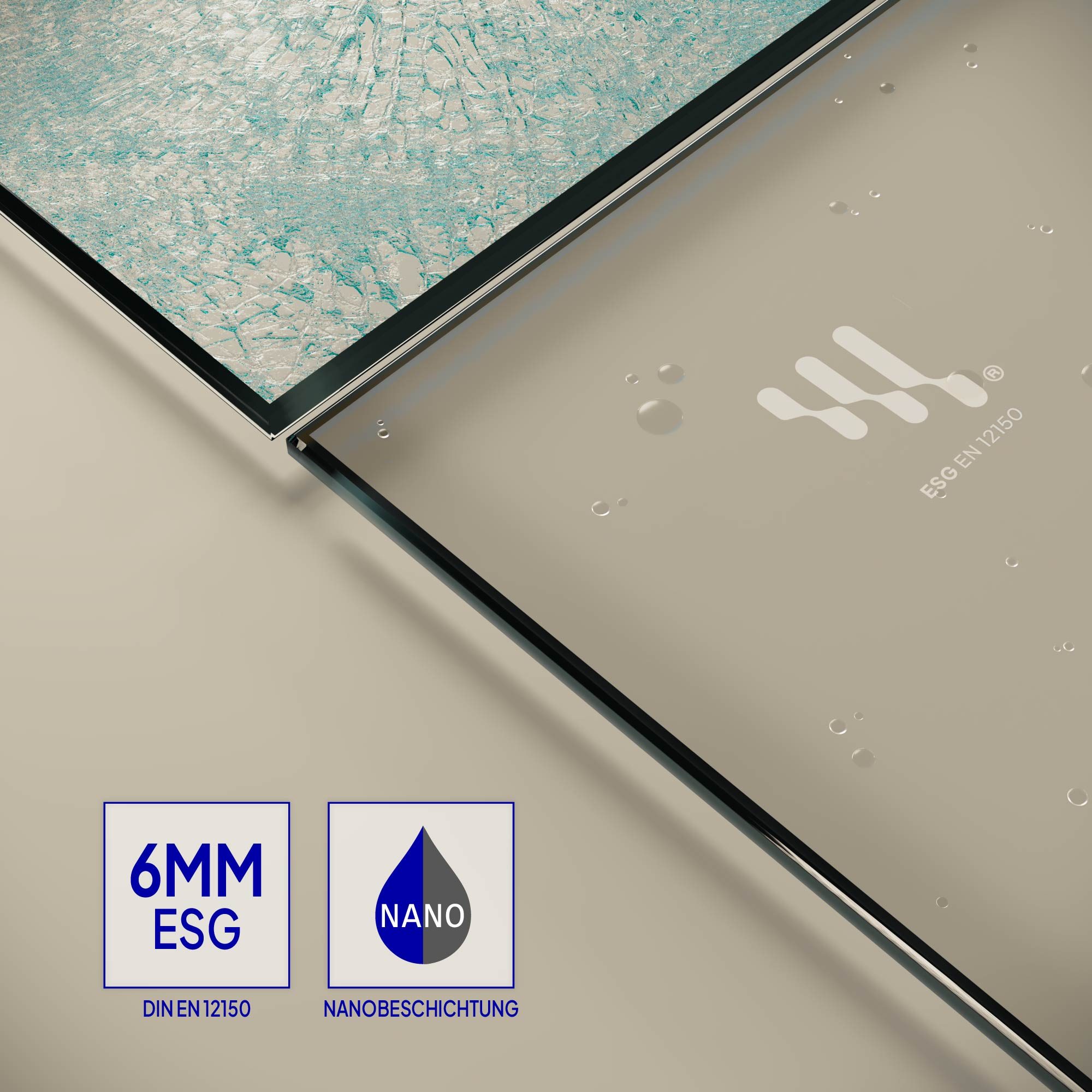 Corner Entry Alice with Folding Doors Made of Satinated ESG Safety Glass