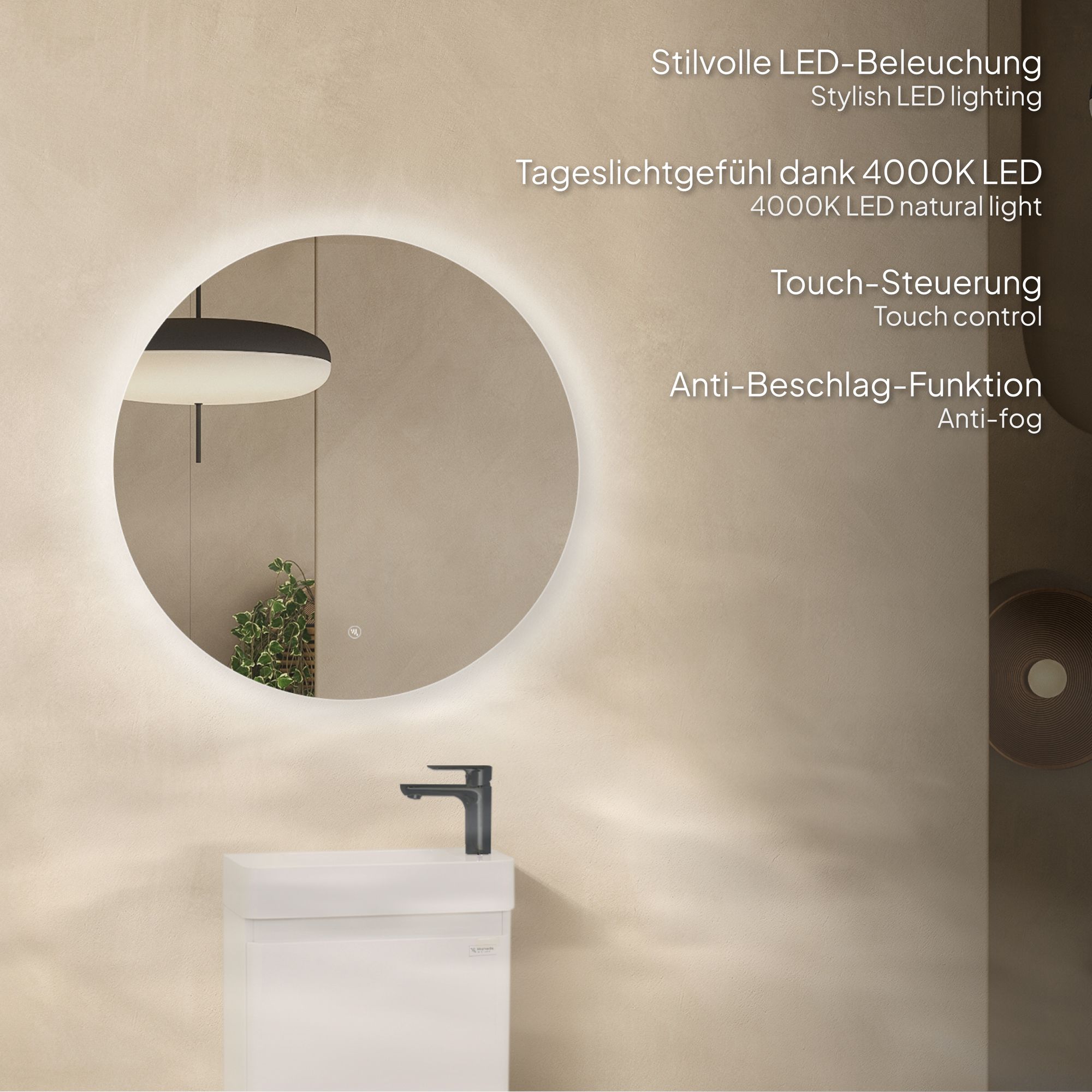 Kompakt-Badmöbel Galene 45 cm – Weiß Hochglanz, Mineralguss-Waschtisch, Wandhängend Kompakt-Badmöbel Galene 45 cm – Weiß Hochglanz, Mineralguss-Waschtisch, Wandhängend